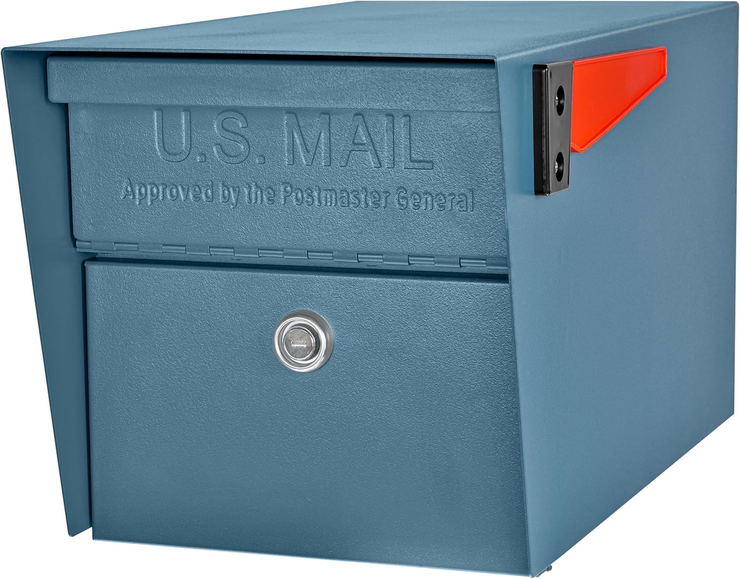 Mail Boss 7584 Mail Manager Curbside Locking Security Mailbox and 7124 In-Ground Steel Mounting Mailbox Post