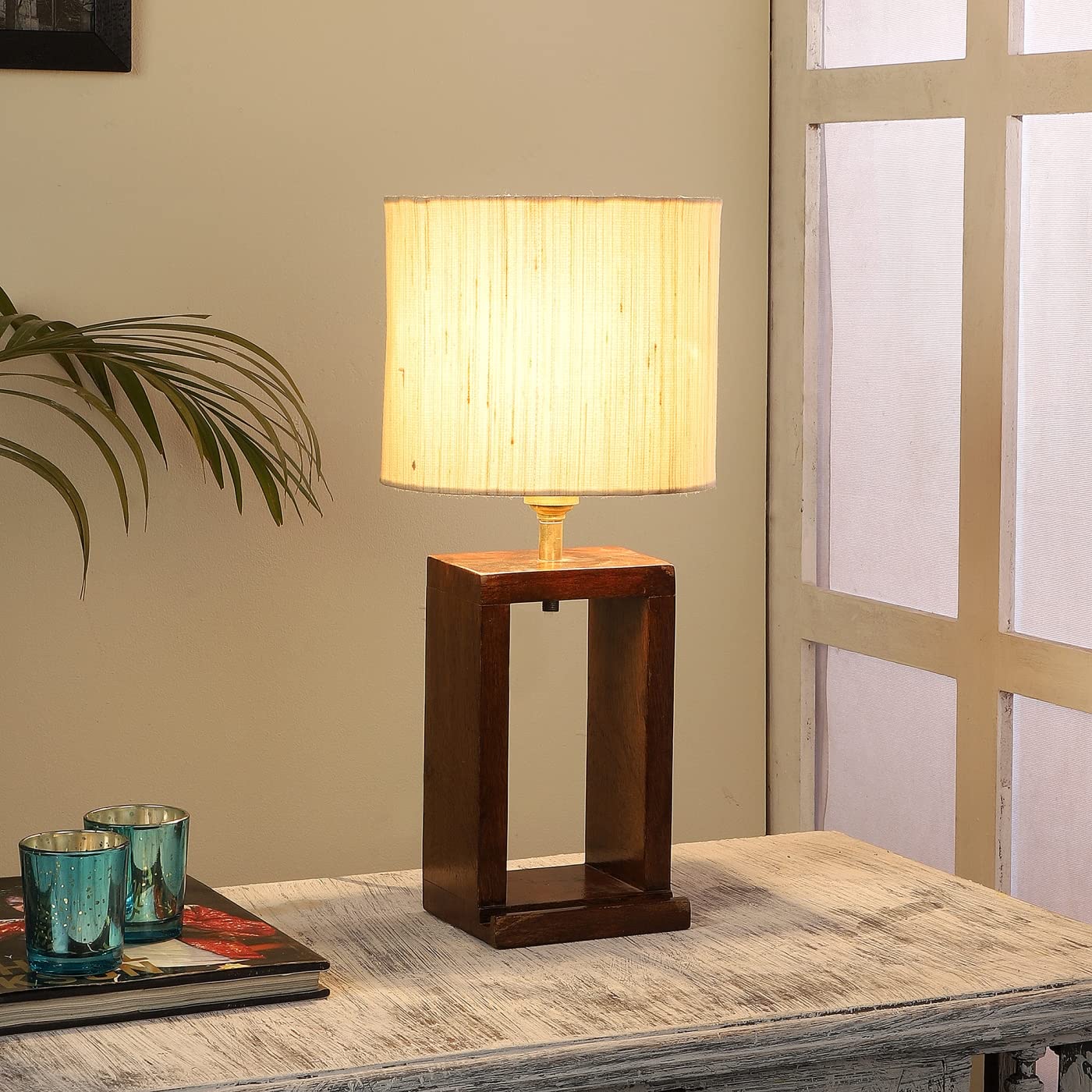tu casa Mango Wood Table Lamp - Black & Print -10 tu casa Mango Wood Table Lamp - Black & Print -10