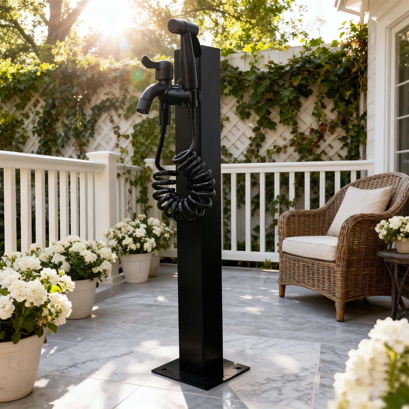 XDLEDMKIZ Water Column Faucet Outdoor Antifreeze Stainless Steel Freestanding Floor Mounted Hydrant for Irrigation and Washing