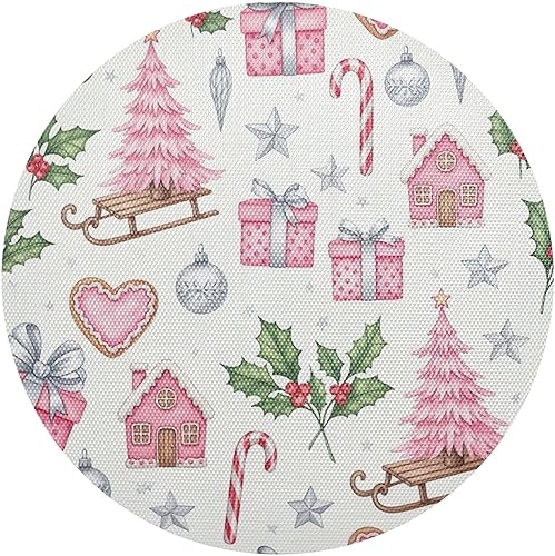 Pink Christmas Trees Table Placemats, Non Slip Washable Placemats Dining for Kitchen Table one sizex6 disponible en Yaxa Guatemala