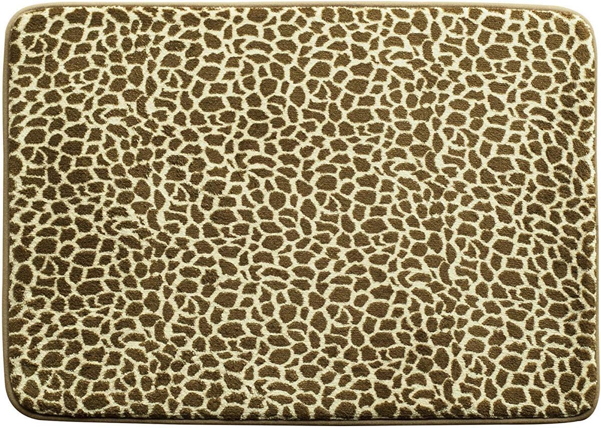 Memory Foam Bath Mat Soft Microfiber Bath Mat for Bathroom, Non Slip Water Absorbent Cozy Bathroom Rug Machine Washable Memory Foam Rug Quickly Drying Small Mat 17x24 Inch (Leopard Pattern) SIMILAR NOT THE EXACT ITEM 