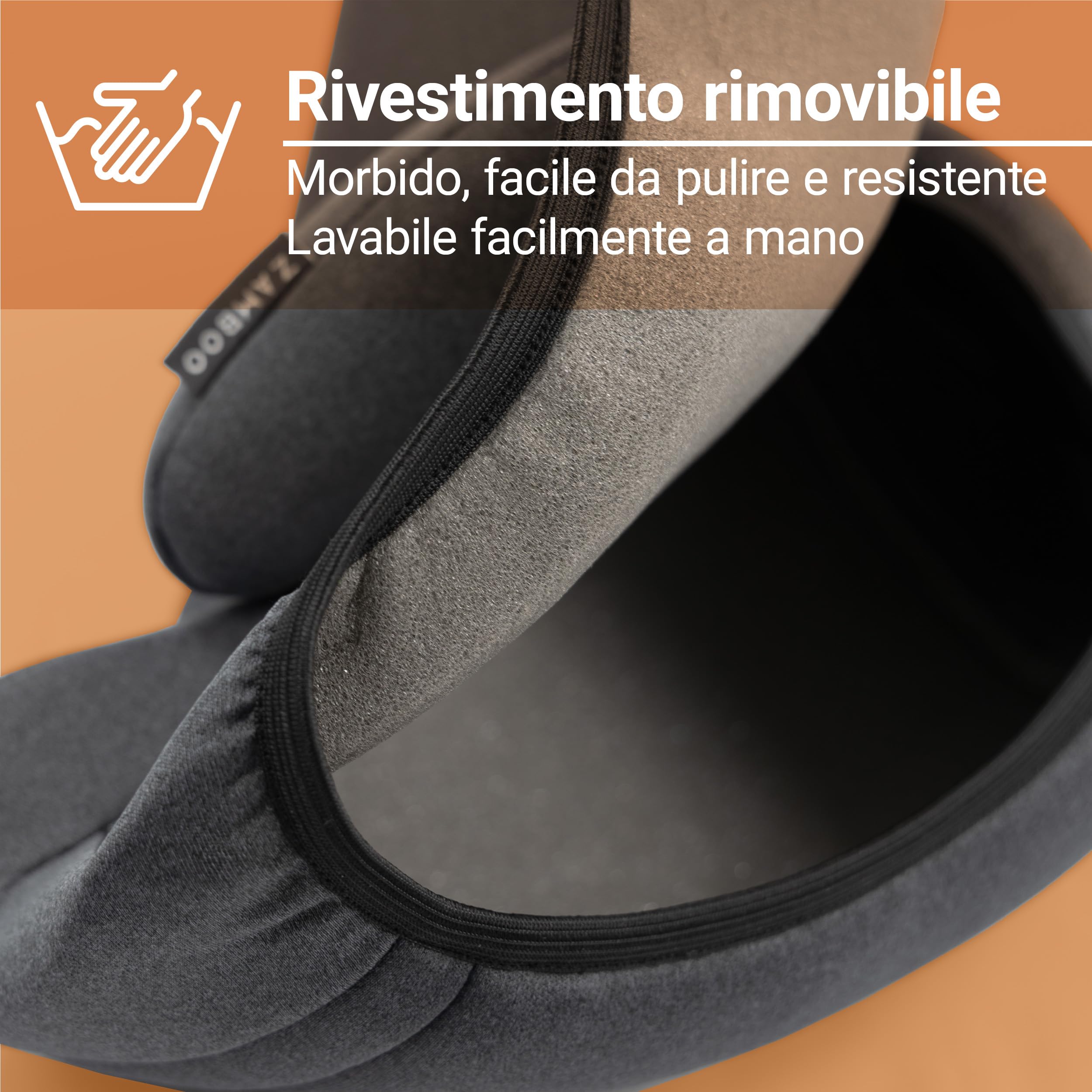 Zamboo rialzo auto i-Size 125–150 cm | fissaggio con cintura a 3 punti, omologato ECE R129/04 | alzatina auto bimbi imbottito con rivestimento sfoderabile e lavabile – grigio
