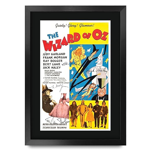 HWC Trading The Wizard of Oz Judy Garland Gifts Printed Signed Autograph Picture for Movie Memorabilia Fans - 16" x 12" Framed