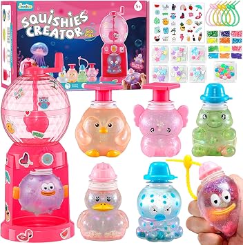 JMMICO Make Your Own Squishies, 6 Packs Sea Animals Squishy Making Kit, Mix Fill and Squeeze Reusable Stress Ball Set, Craft Kit for Kids 4-8-12, Birthday Gift Idea for 5 6 7 8 Year Old Boys Girls