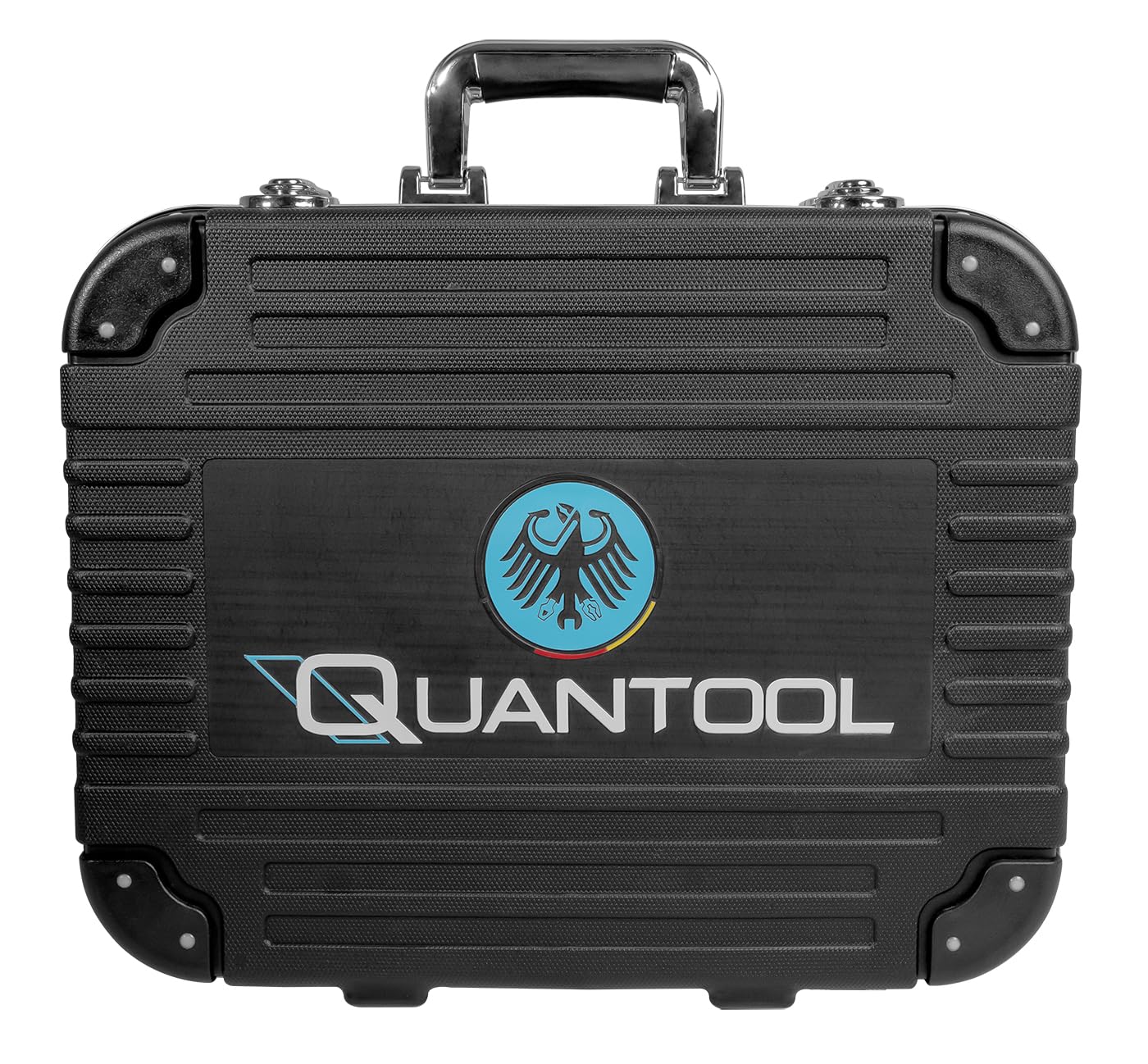 Quantool Q25120 - Valigetta degli attrezzi, 120 pezzi, in acciaio al cromo vanadio e S2, con pinze, cricchetto, lima, martello, cacciavite, chiavi a bussola e punte
