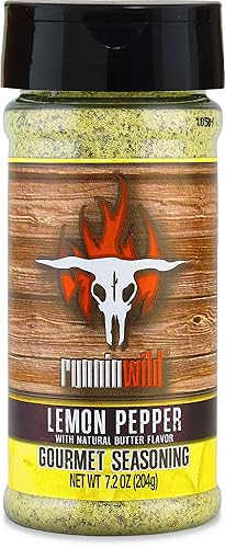 Condimento gourmet de limón y pimienta Sin sabores artificiales, sin conservantes, sin MSG añadido Runnin Wild Foods, 7.2 onzas