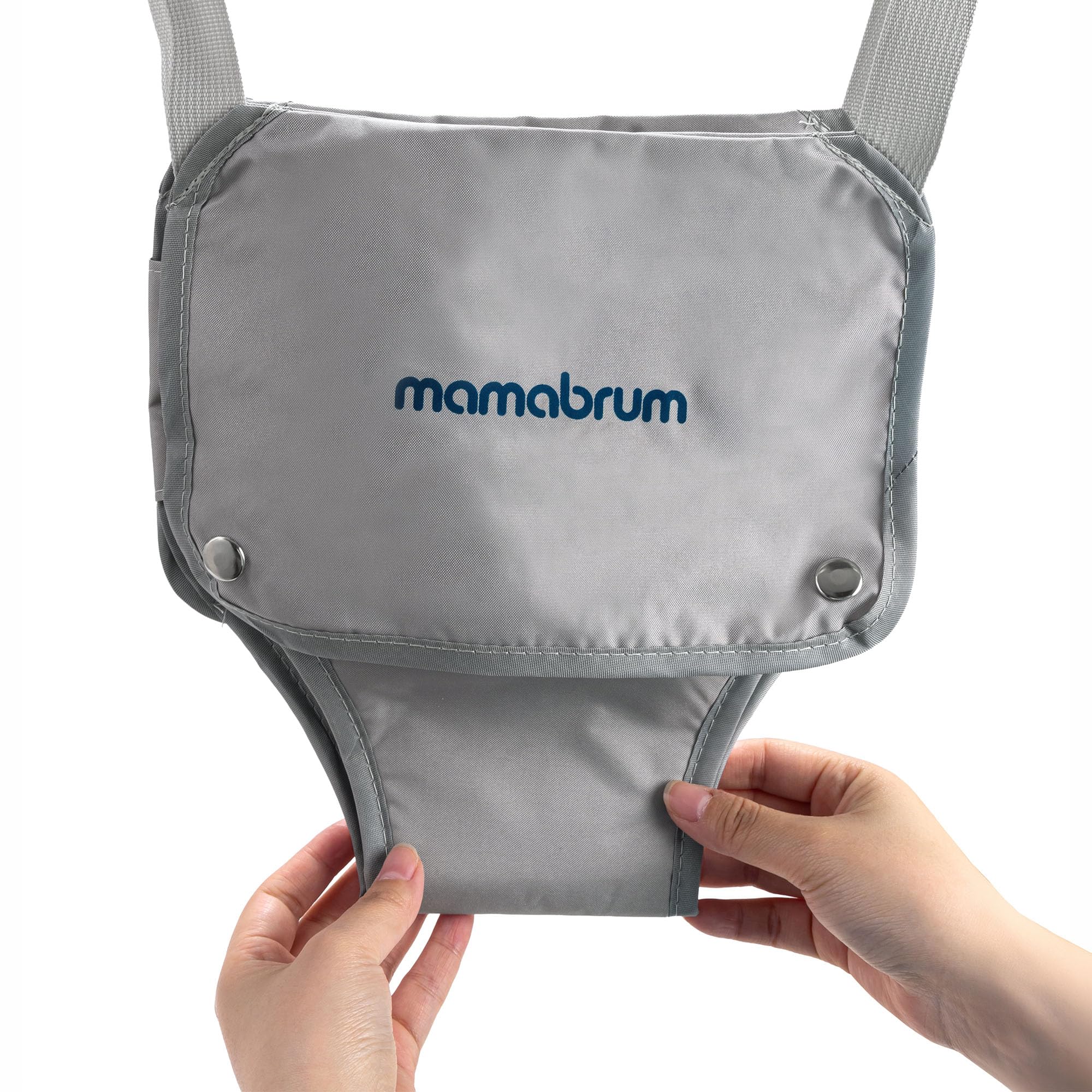 Mamabrum Sauteur Bébé en Bois avec Siège Réglable et Structure Pliable, Cadre en Bois, Double Fermeture de Sécurité, Gris, pour Enfants de 6 à 30 Mois