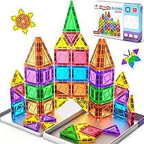 Subtail Costruzioni Magnetiche da Viaggio – 54PCS Mini Giochi Magnetici per Bambini Bambina 3 4 5 6 7 8 Anni Magnetic Tiles Giocattoli Magnetici Viaggio Ragazzi Ragazze 3+ Anni Compleanno Pasqua