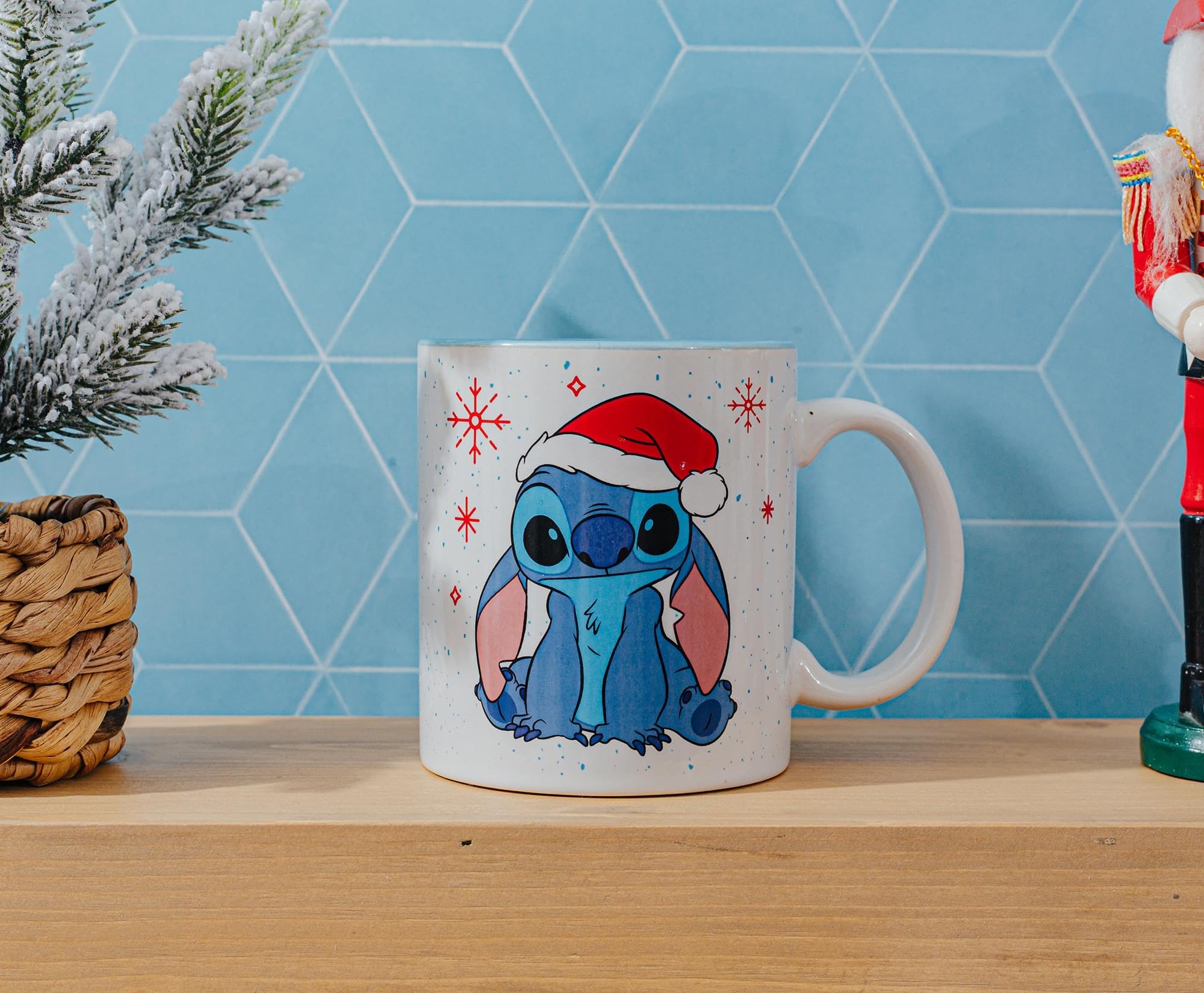 Disney Lilo & Stitch Santa Hat Ceramic Mug | BPA-Free Large Coffee