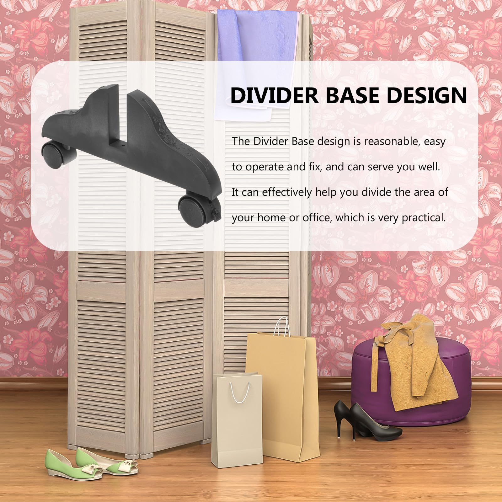 Cabilock 4pcs Pannello In Piedi Divisorio Ufficio Divisorio Base Stile Hotel Mobile Pieghevole Divisore Er Room Casa Addensato Privacy Protector Camera Da Letto Titolare Piedi Puleggia con Ruote