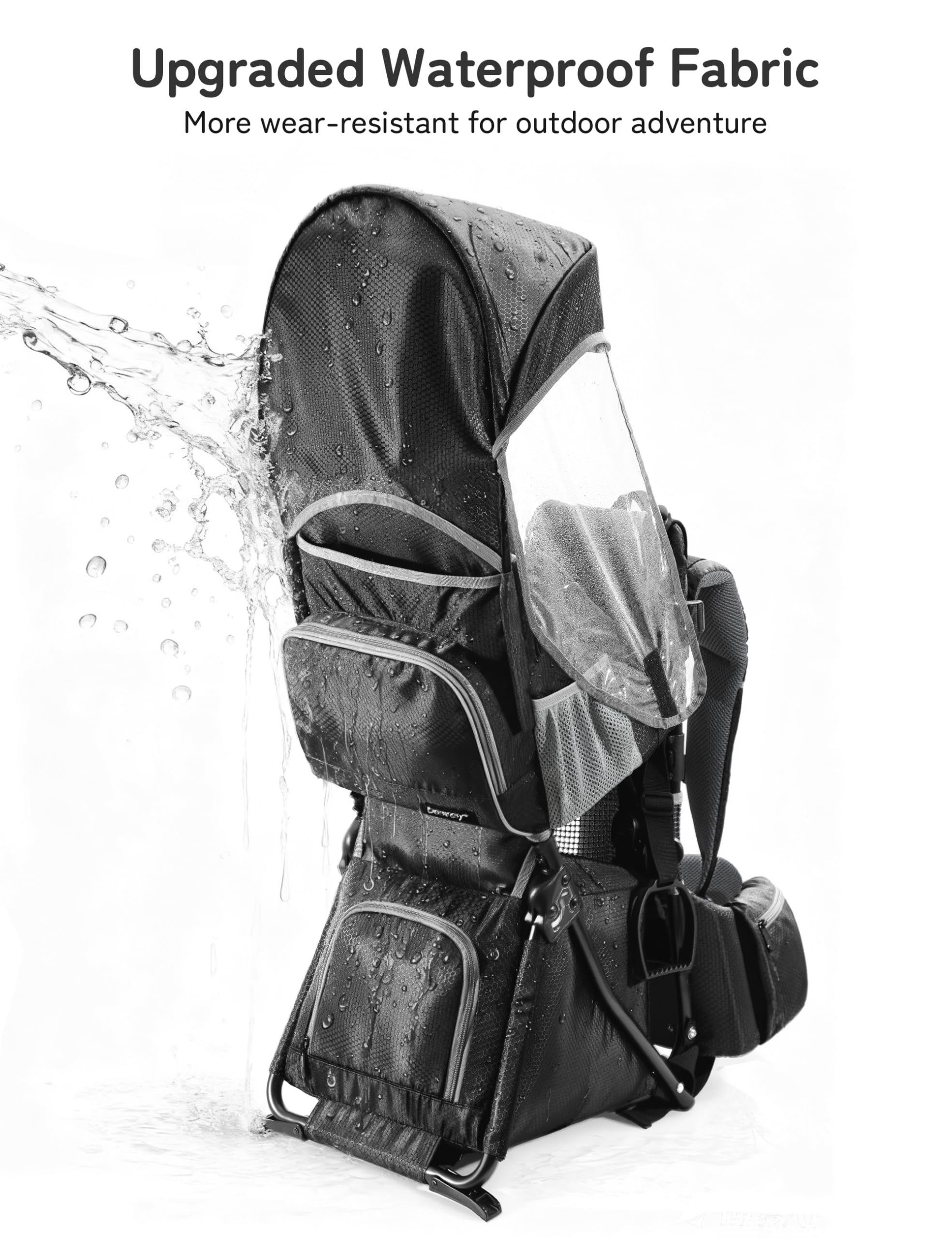 besrey Mochila portabebés, portabebés ergonómico, mochila de senderismo segura para niños pequeños con gran espacio de almacenamiento, asiento acolchado ajustable para niños