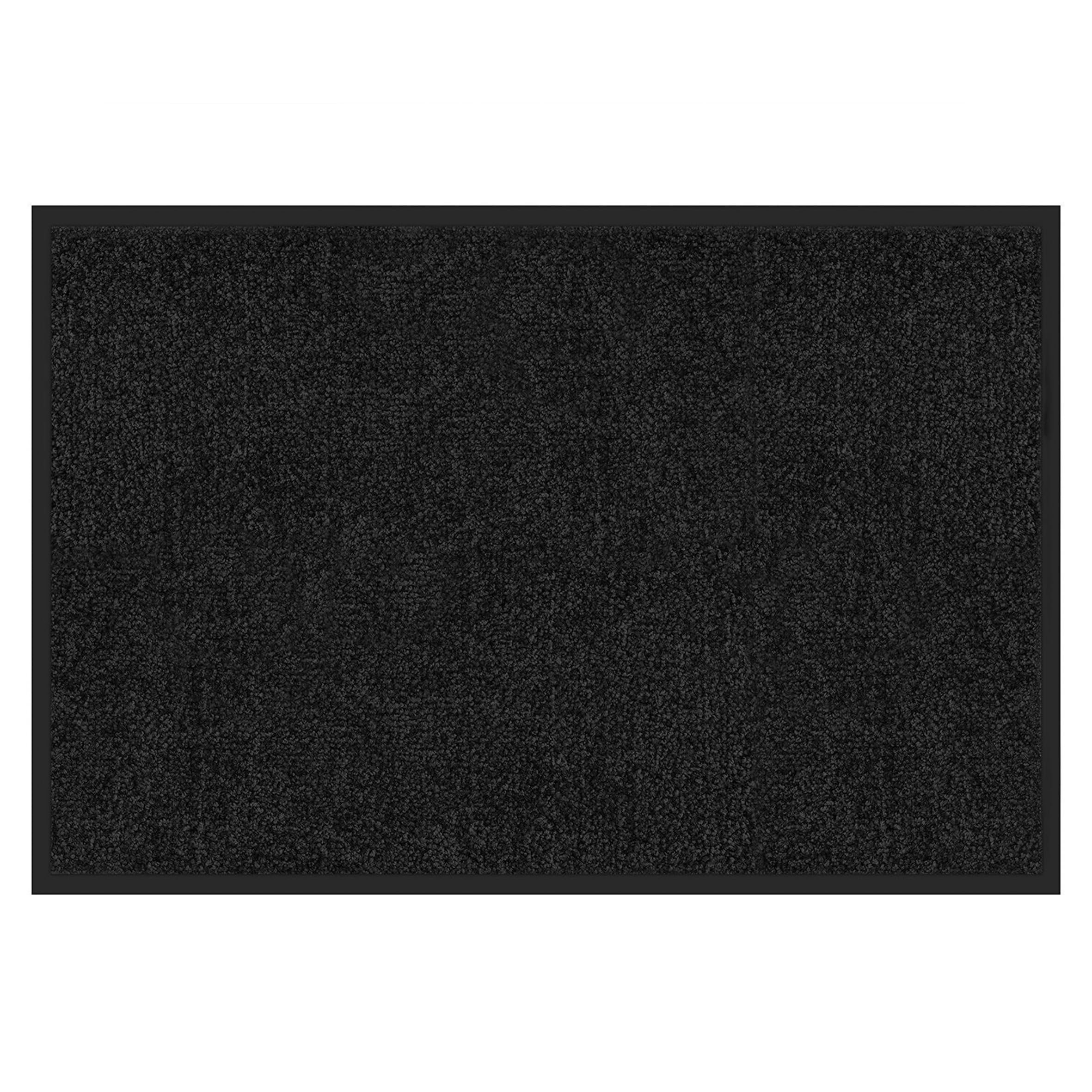Floordirekt Schmutzfangmatte Rhine - waschbare & leistungsstarke Fußmatte - Sauberlaufmatte mit Rutschfester Rückseite - Türmatte für den Eingangsbereich (Schwarz, 200 cm x 200 cm)