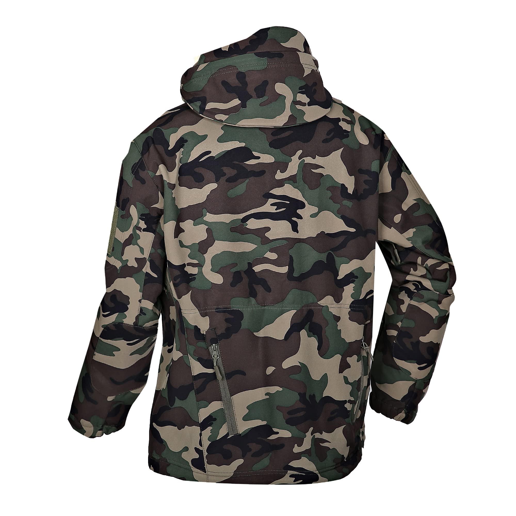 Homme Softshell Veste Militaire Tactique Imperméable Hiver Polaire Capuche Manteau avec Poches Multifonctions