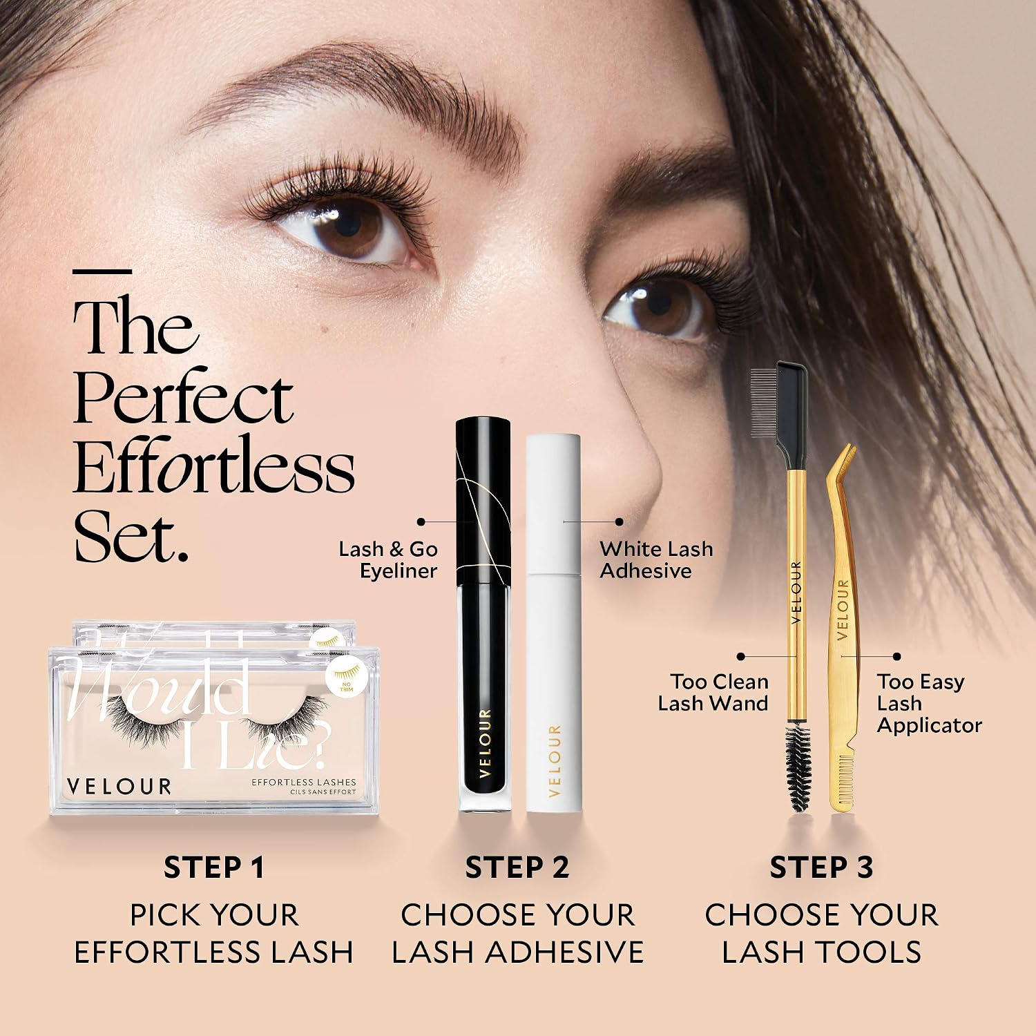 Velour Effortless Lashes - Natural-Looking, Comfortable Wear - Fake Lashes - Final Touch, Black, 1 Pair (Pack of 1) - Image 5