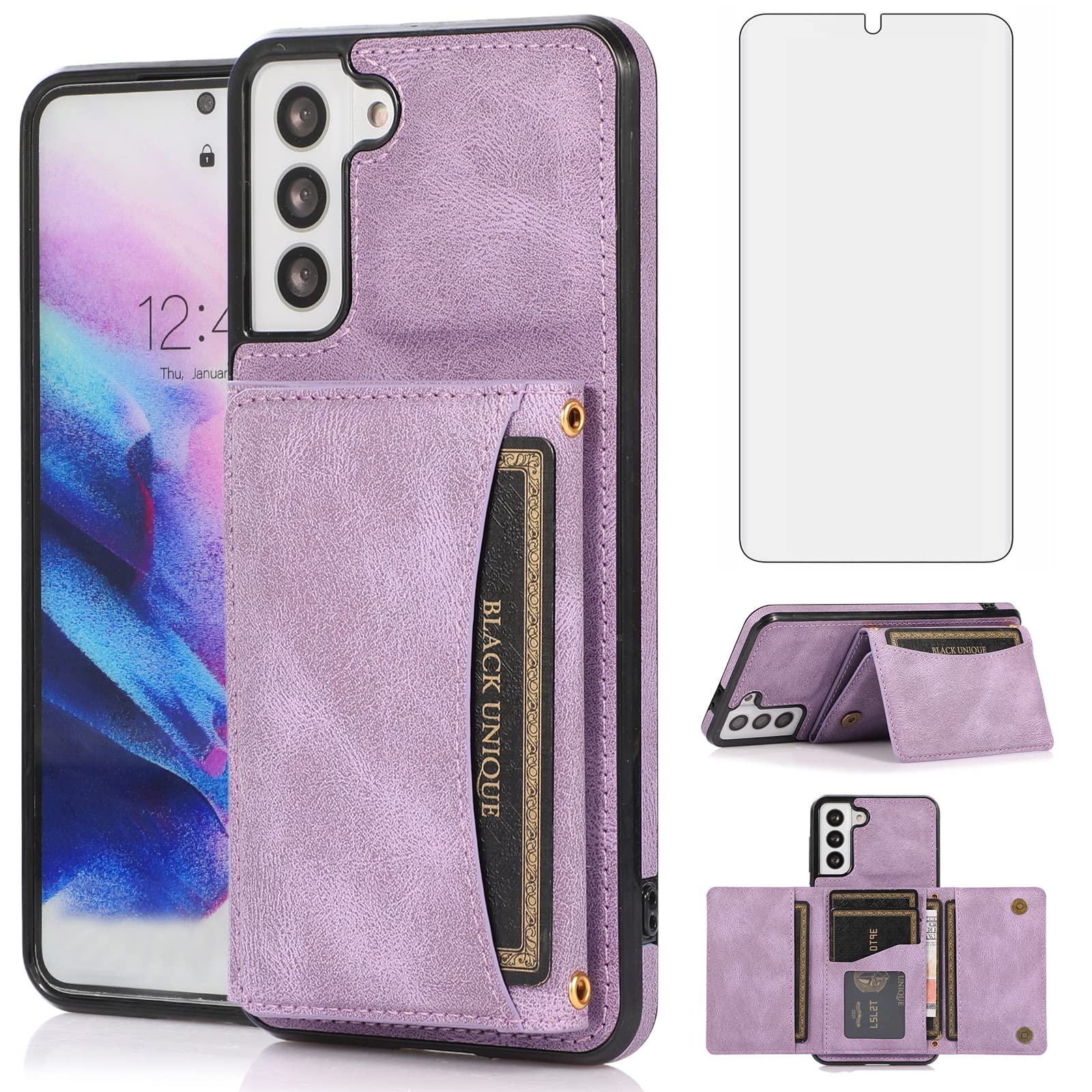 Amazon.com: Samsung Galaxy S21 5G Wallet Case with Tempered