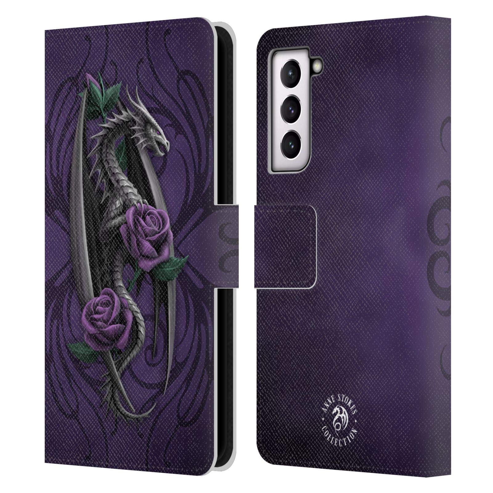 Head Case Designs Officially Licensed Anne Stokes Beauty 1 Dragons 3 Leather Book Wallet Case Cover Compatible with Samsung Galaxy S21 5G
