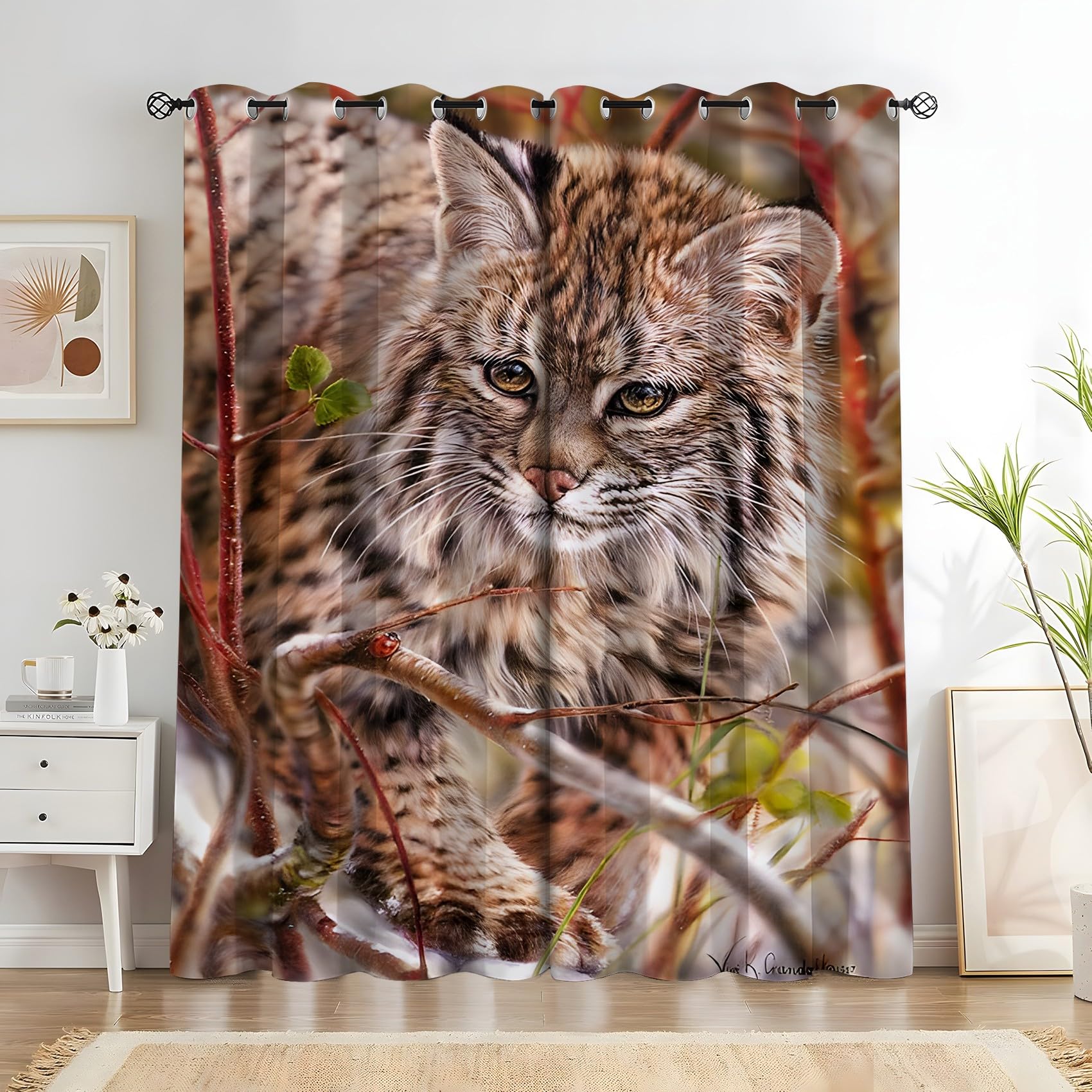 Rideaux et draperies intérieurs Caracal de haute qualité - Finition oeillets pour salon chic