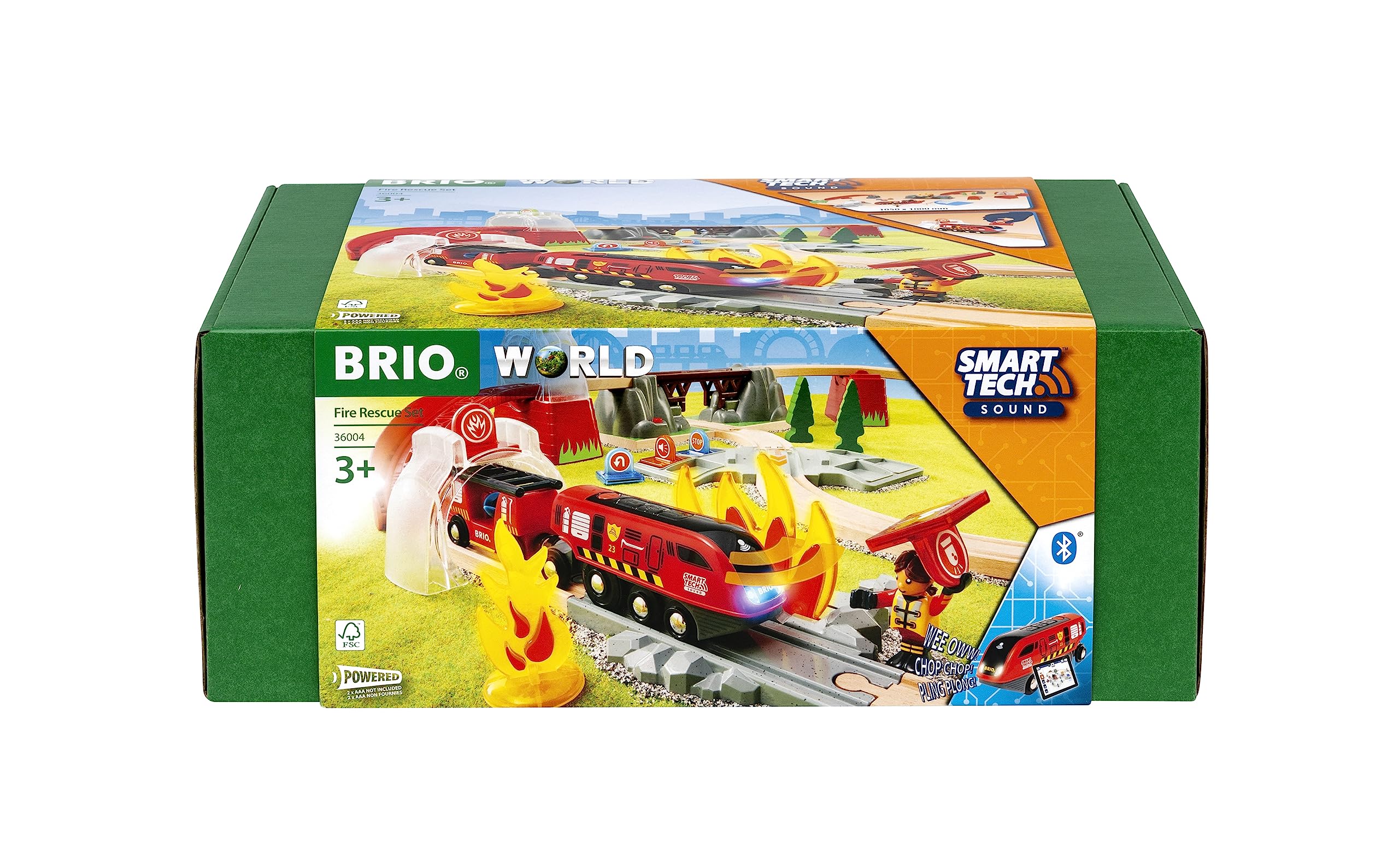 BRIO World – Set soccorso antincendio Smart Tech Sound 36004 | Set treno giocattolo alimentato a batteria da 41 pezzi. Adatto a bambini di età superiore a 3 anni
