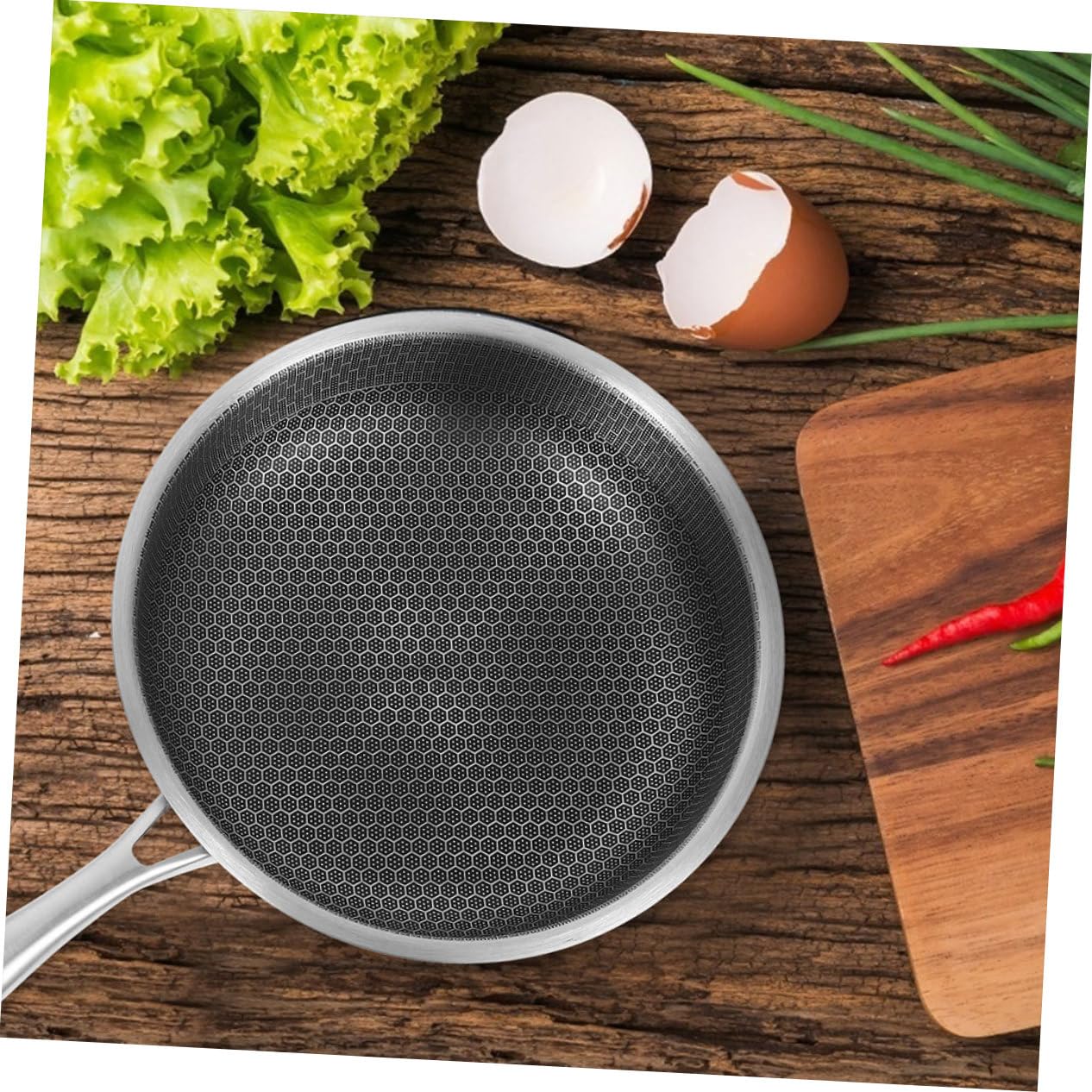 Artibetter Padella Omelette Acciaio Resistente Nido d'Arnia Antiaderente per Uova e Bistecca Distribuzione Calore Uniforme Compatibile Tutti Piani Cottura Incluso Induzione