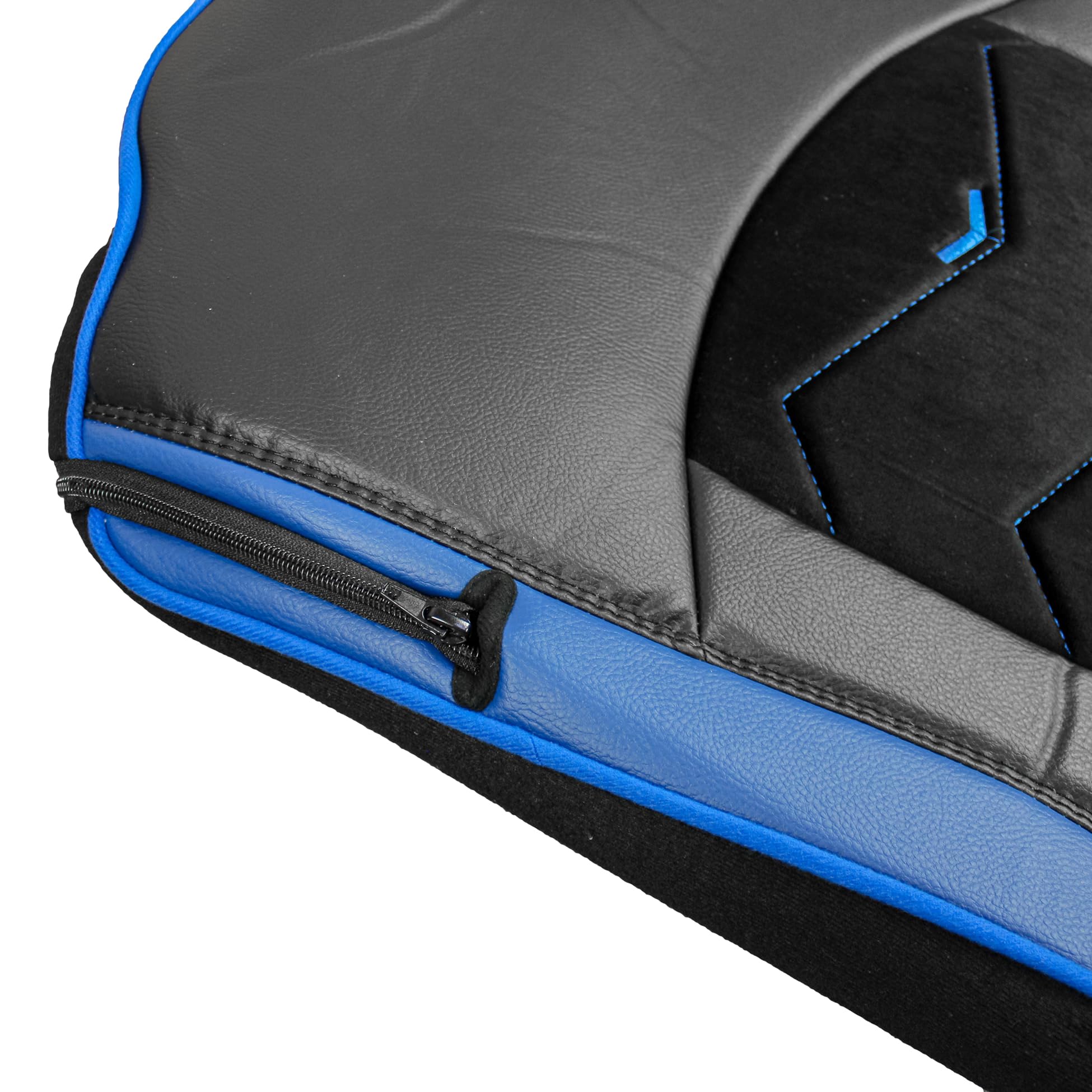 Generisch Fundas de asiento aptas para Mercedes-Benz Actros MP4 Euro 6 2009-2019 Camión 1+1 Piel / Alcantara, color negro con azul