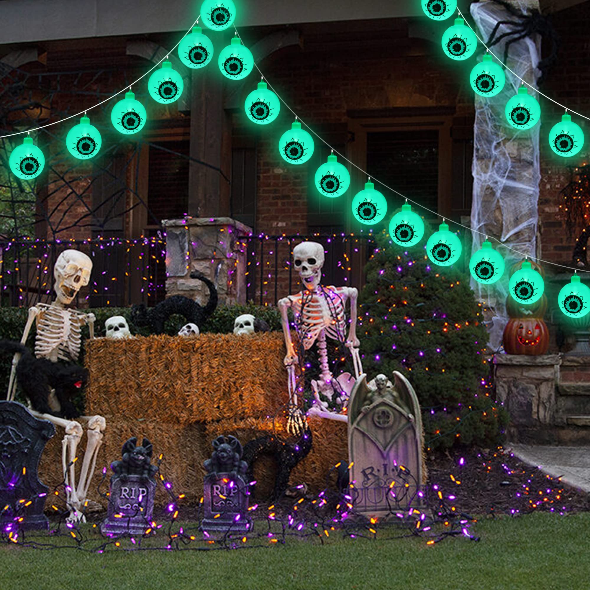 Guirnalda De Luces Decorativas De Halloween De 3 Metros Con 40LED, Con Calabazas, Murciélagos Y Fantasmas, Funciona Con Pilas,para Interiore Exteriore | Leroy Merlin