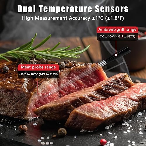 Miniatura 2 de Termómetro de carne  Termómetro inteligente Bluetooth para carne de 820 pies con alcance inalámbrico Bluetooth termómetro digital de alimentos con