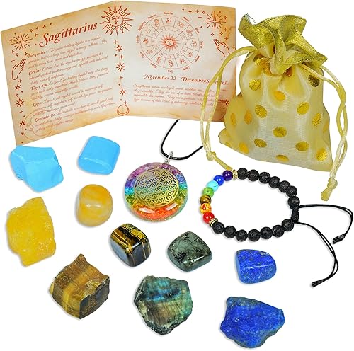 Juego de cristales del zodiaco - Regalos de cristal piedras curativas - Cristales curativos - Regalos de astrología del zodiaco - Piedras de chakras