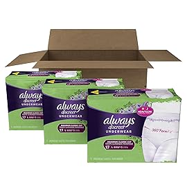 Always Discreet Incontinence & Postpartum Underwear for Women, Disposable, Maximum Absorbency, Large, 51 Count