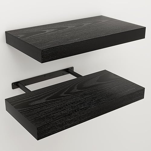 Miniatura 3 de Estantes flotantes para pared, estantes de madera rústica montados en la pared para baño, dormitorio, sala de estar, cocina, estante colgante para