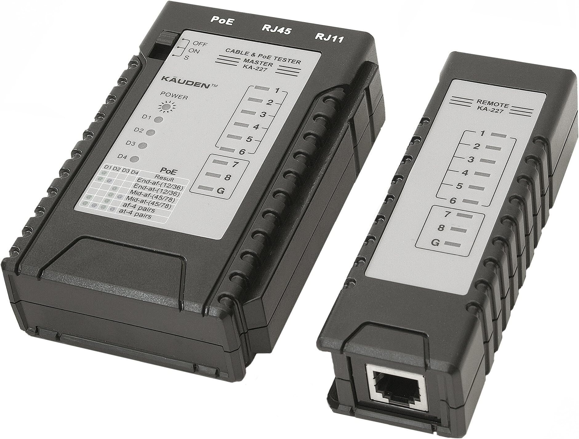Kauden Structured Wiring Cable Tester with Advanced Power Over-Ethernet Checker
