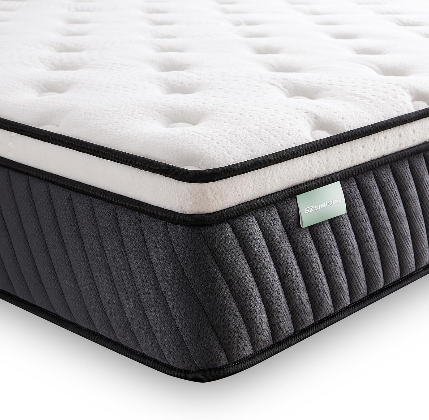 SZsuilong Matelas 140x190, Épaisseur 26cm Hybride Matelas avec Mousse à Mémoire de Forme Ressorts Ensachés, Fermeté Moyenn 7 Zones de Confort Équilibré Respirable, Certifié Oeko-Tex