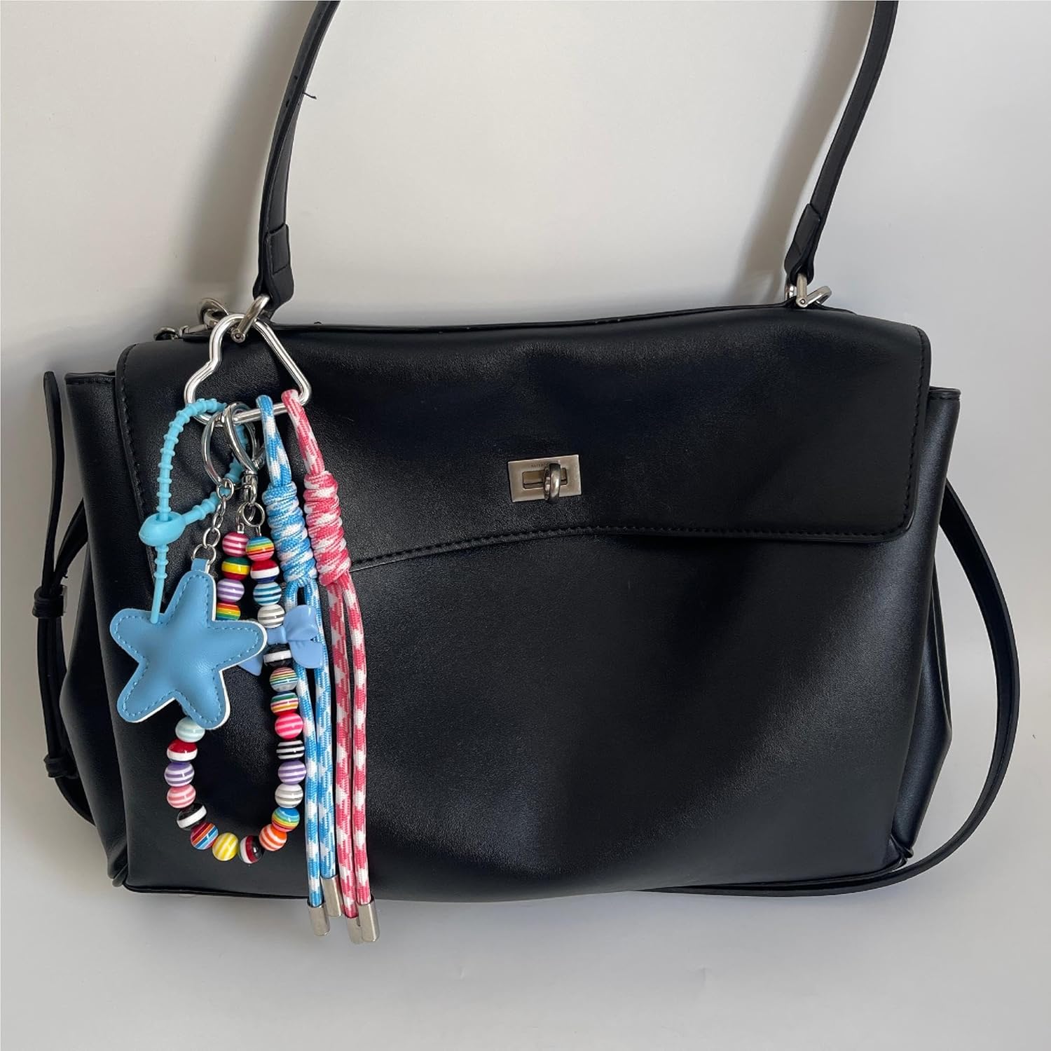 QTMY Cute Star Beaded Braided Keychain Bag Charms for Handbag Purse Backpack Accessories Bogg Bag,513 - Image 6