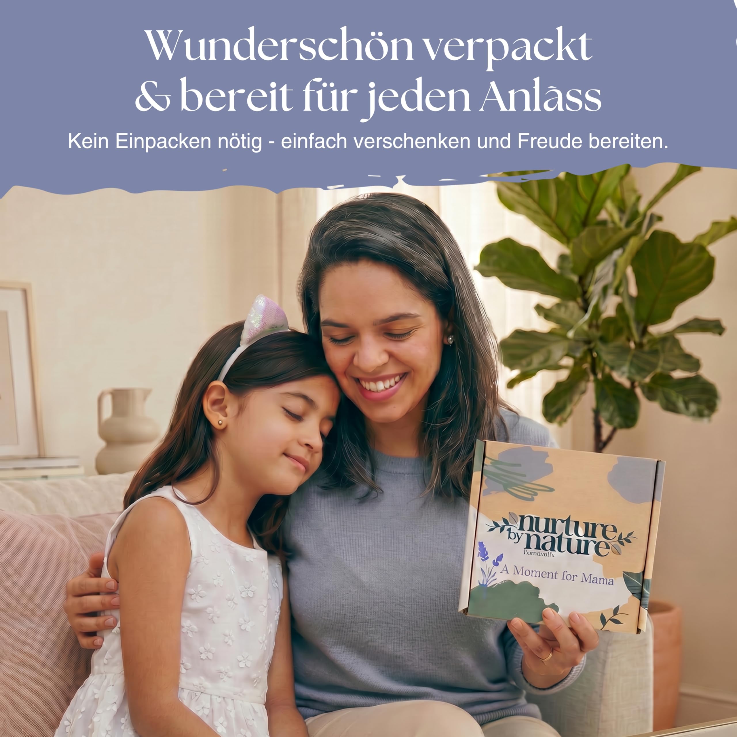 Nurture by Nature Wellness Geschenkset für Frauen – 6-teiliges Bade und Beauty Set mit Körperbutter, Duschöl, Kopfkissenspray, Badesalz & Schlafmaske – Ideal für Weihnachten, Muttertag & Geburtstage