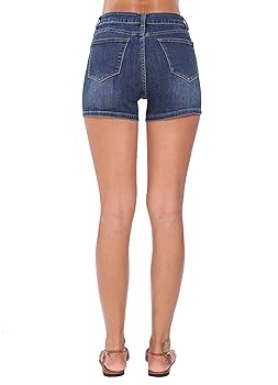 WAYRUNZ Mid Waisted Denim Shorts Light Blue Jean Shorts for
