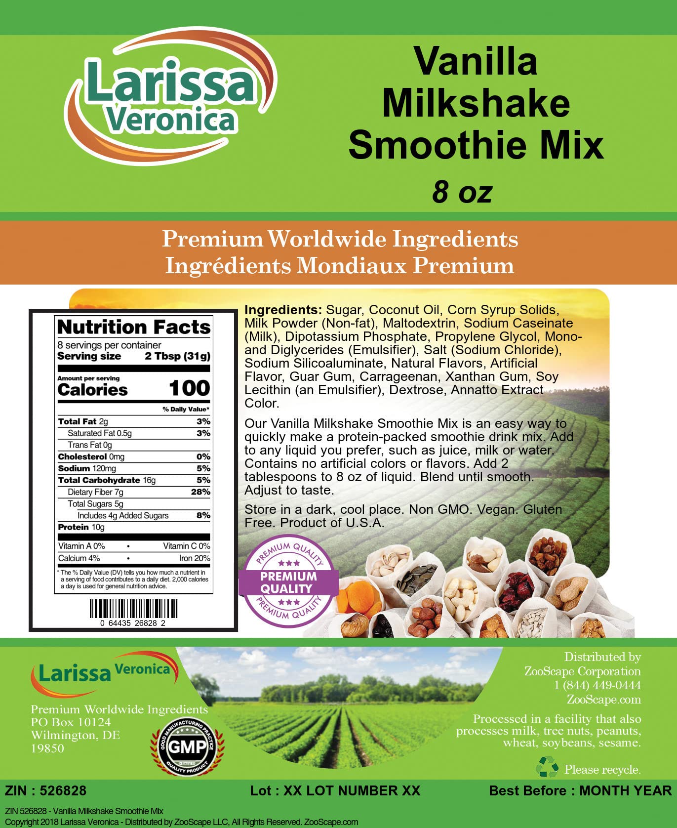Amazon.com : Vanilla Milkshake Smoothie Mix (8 oz, ZIN: 526828