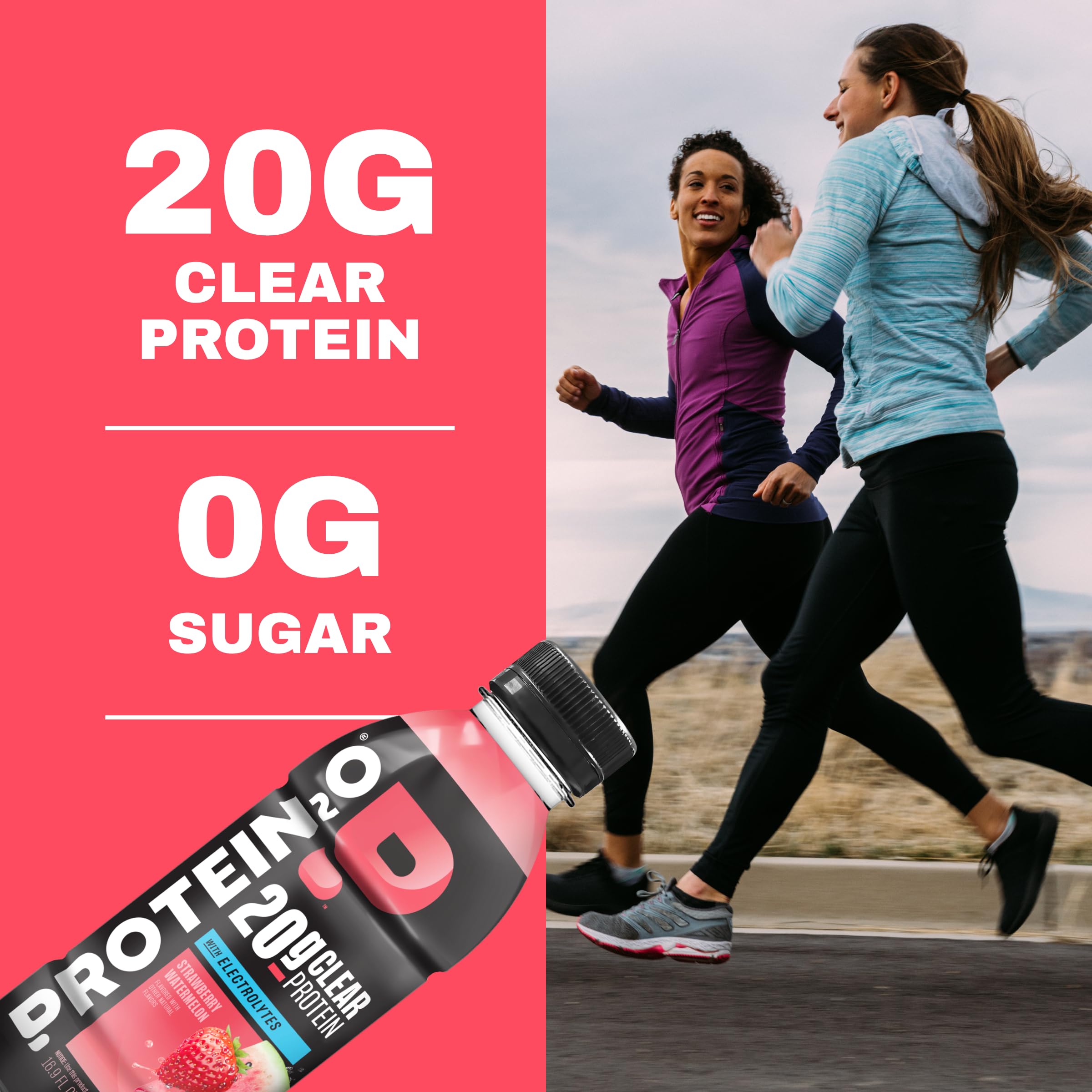 Protein2o Hydration Drink - 2-in-1 Liquid Clear Whey Protein Isolate and Electrolyte Drink - 20g Protein, Vitamins B5, B6 - Post-Workout Recovery - 16.9 Fl Oz - 12 Count Strawberry Watermelon — Amazon image 7