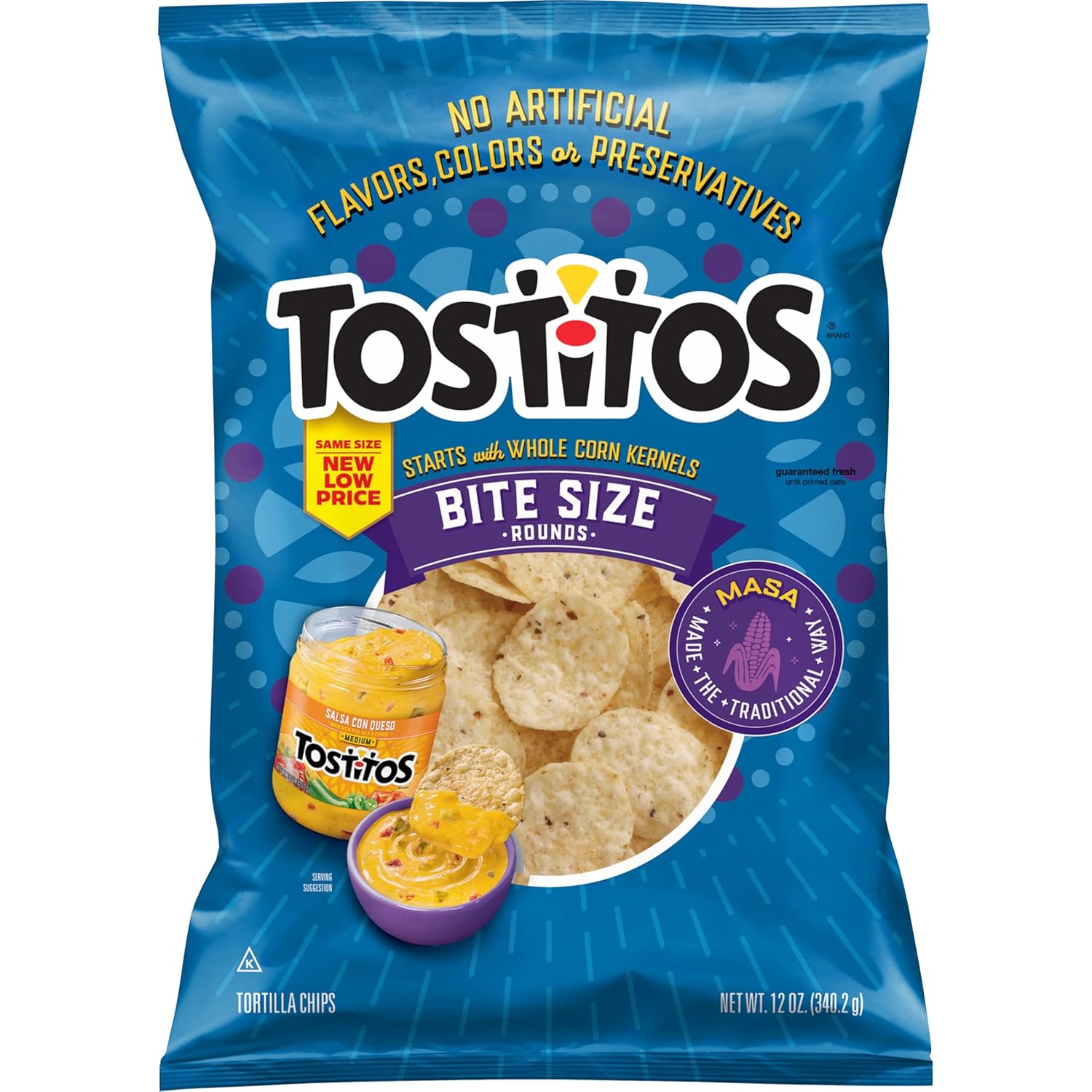 Tostitos Bite Size Rounds Tortilla Chips, 12 oz Bag - Perfect for Salsa Dipping & Party Sharing