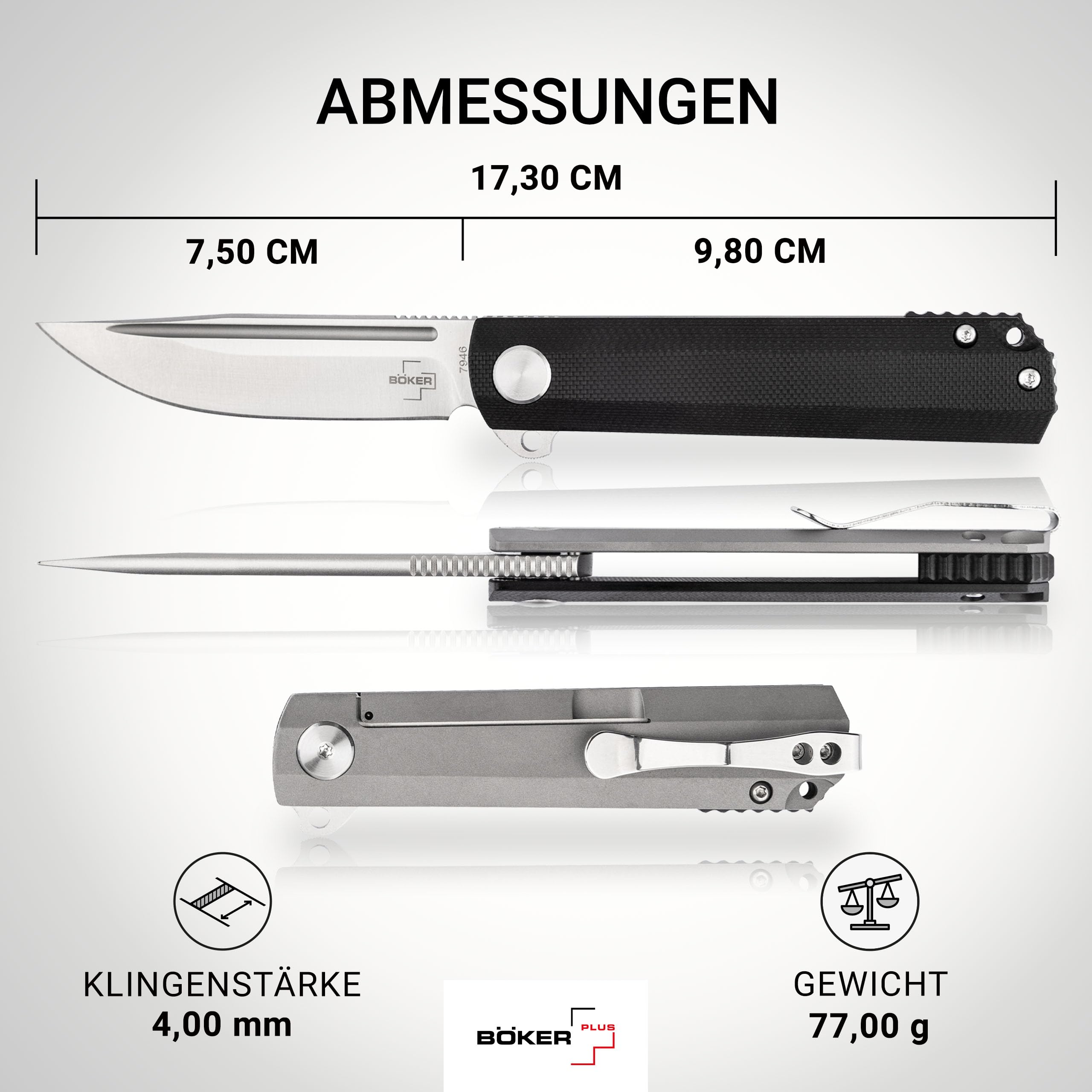 BÖKER PLUS® Cataclyst 42 - extra scharfes Slipjoint Einhand-Messer - Outdoor EDC Klappmesser 42a konform - kleines G10 Flipper Taschenmesser in Geschenk-Box (Cataclyst 42)