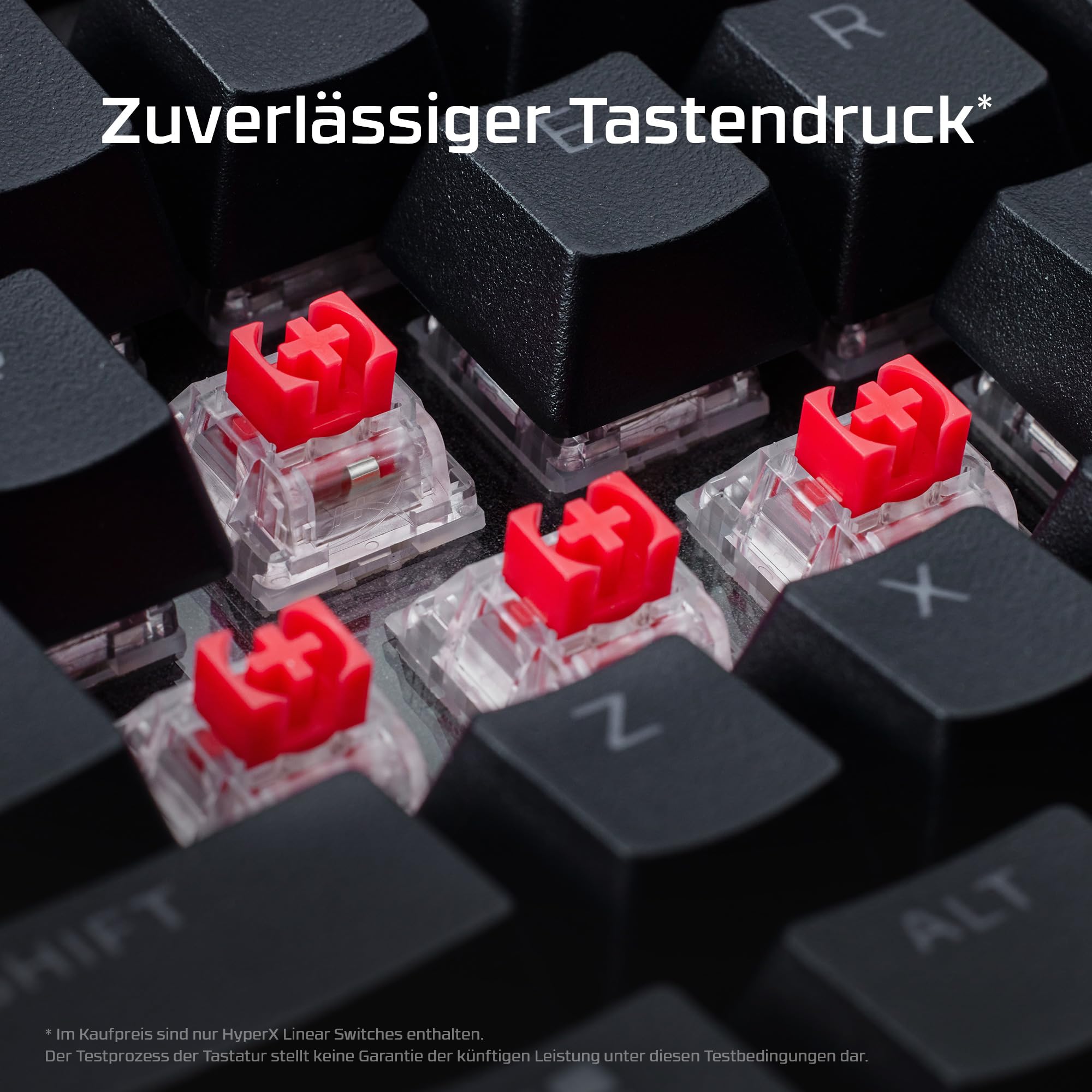 HyperX Alloy Rise 75 - Hot-Swappable Mechanical Gaming Keyboard, PC, Ambient Light Sensor, Gasket Mounted, Linear Switches (deutsches Layout QWERTZ)