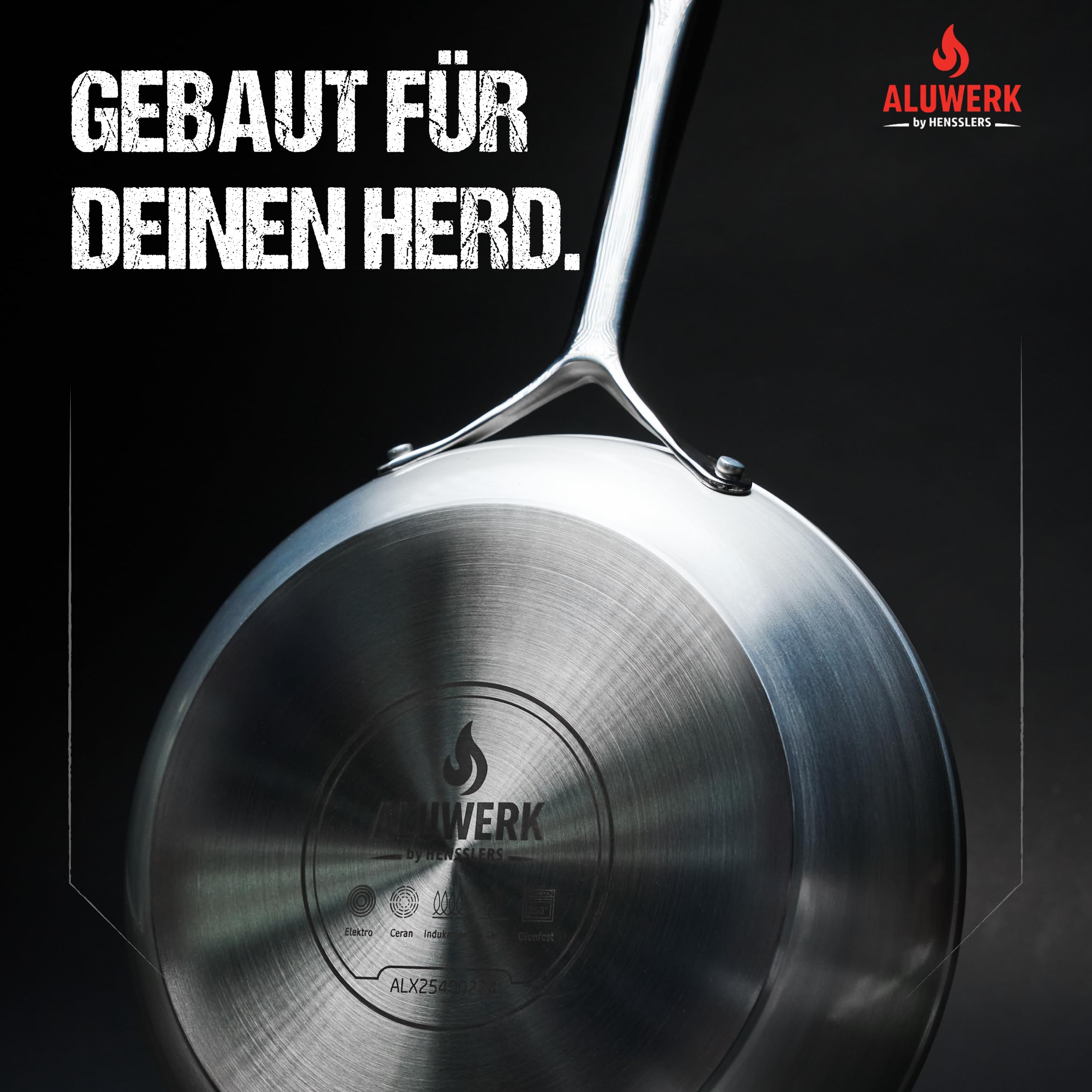 ALUWERK Bratpfanne Induktion 28cm [TITANVERSTÄRKTE KERAMIK] | Pfanne Antihaftbeschichtet ohne PTFE & PFOA - Beschichtete Induktionspfanne mit hohem Rand Ofenfest - Non Stick Frying Pan