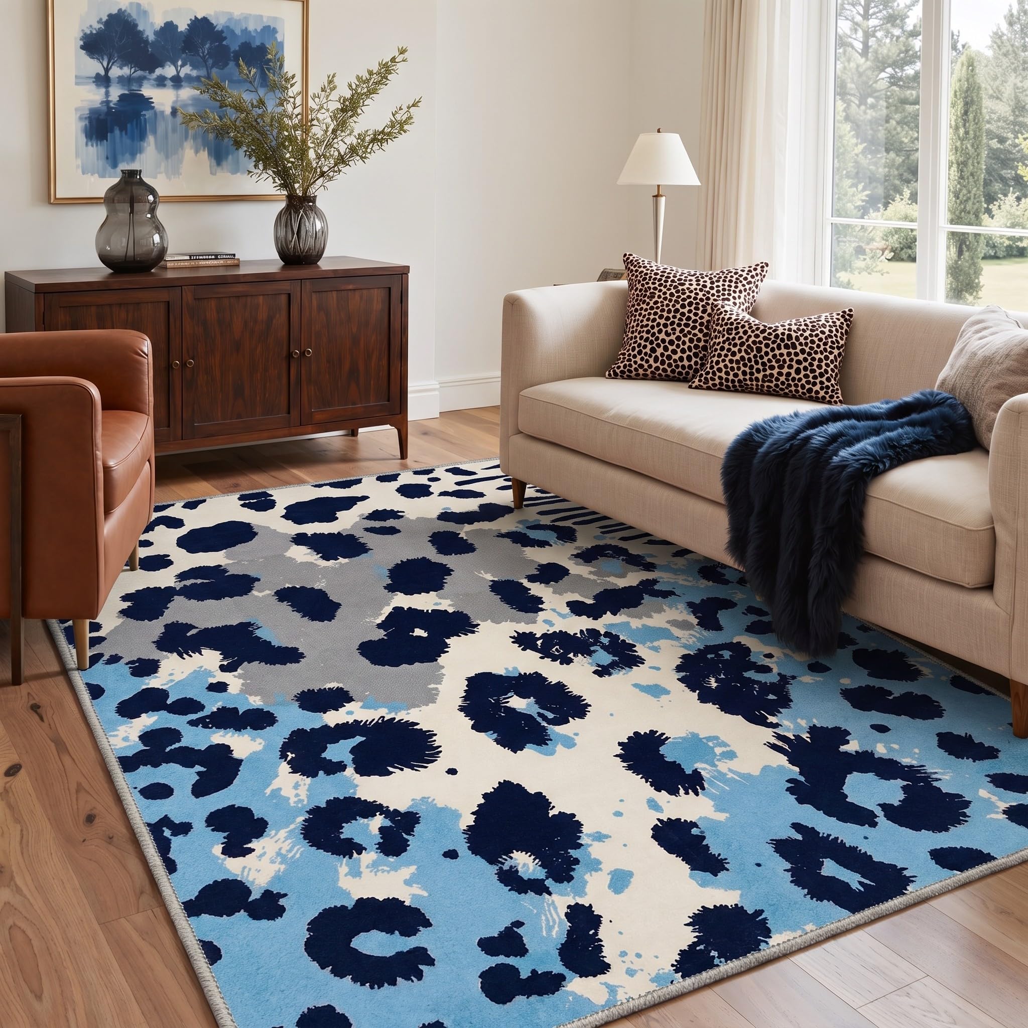 BEIMO Washable Rug Nature Bionic Indigo Bloom 160x230cm Hallway