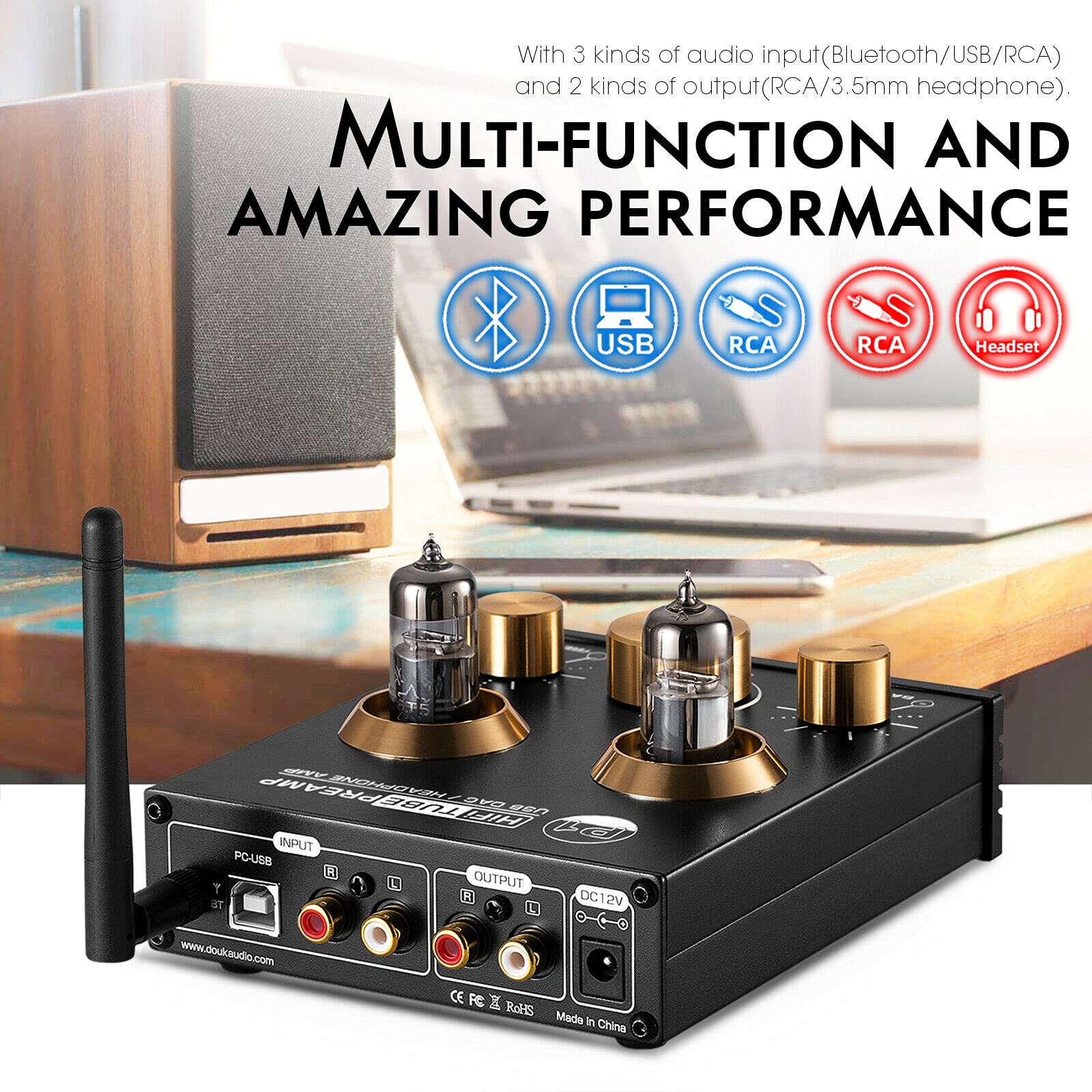P1 Bluetooth 5.0 Vacuum Tube Preamplifier HiFi Valve Headphone