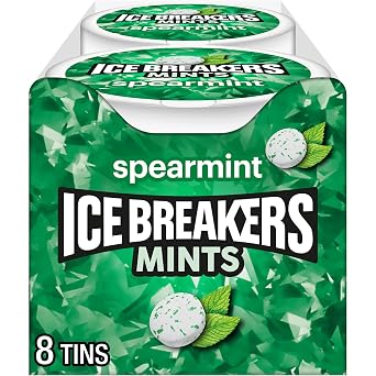 ICE BREAKERS Sugar Free Mints, Spearmint, 1.5 Ounce Pack of 8