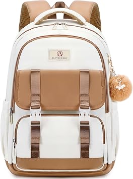 Laptop Backpacks 15.6 In Kids School Backpack for Girls Women Bookbag | Elementary Middle High School Rucksack Large Bookbag For College Book Bags Teens Students Travel Work Business Daypack,Brown