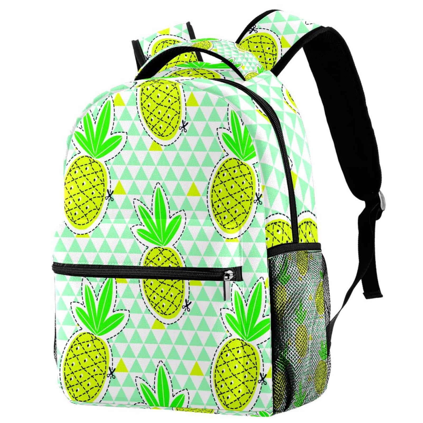 Sac à dos d'école motif ananas tropical multicolore 29x20x40cm pour ados - 7