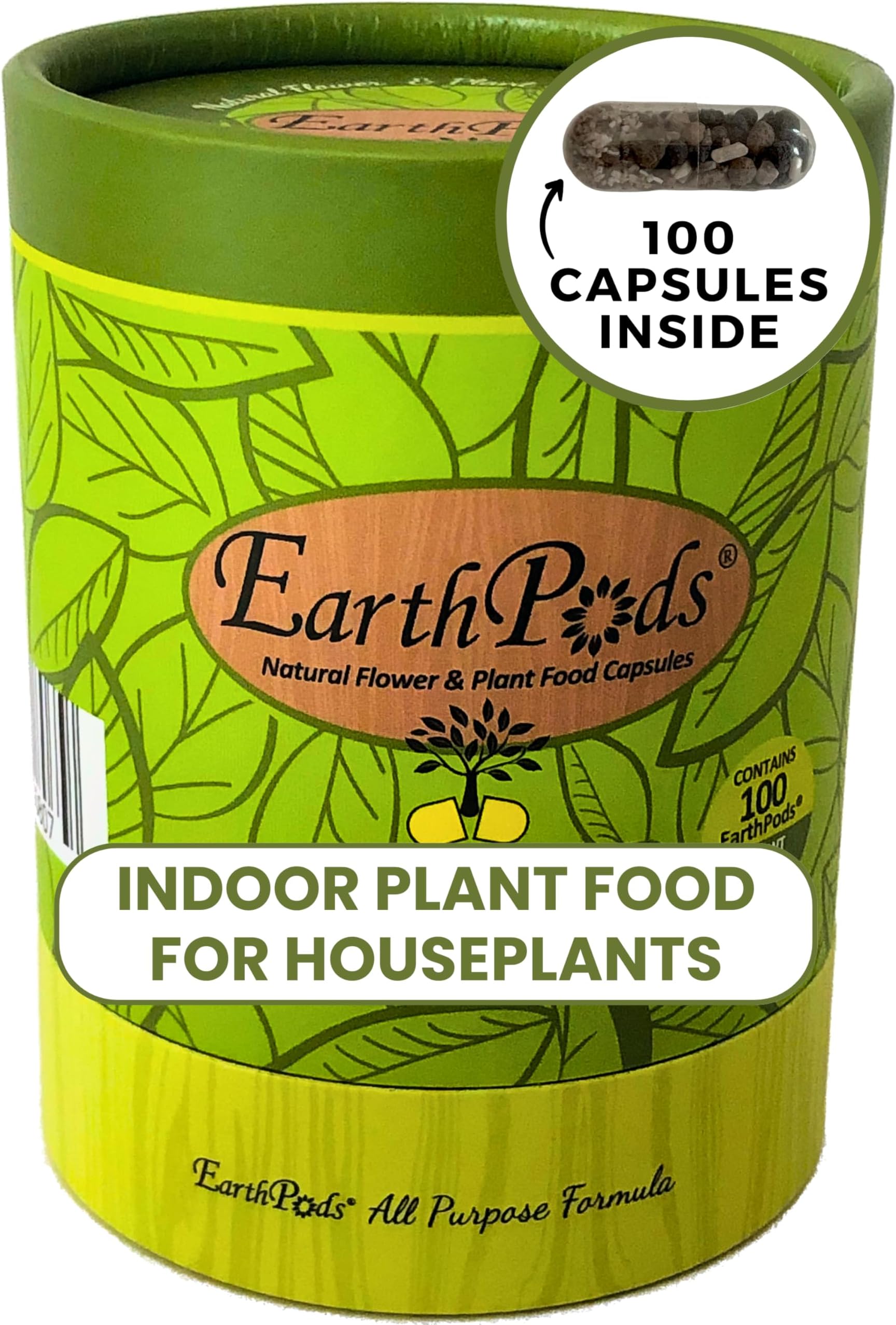 EarthPodsIndoor Plant Food Spikes โ 100 Slow-Release Organic Fertilizer Capsules | Mess-Free Nutrition for Houseplants | Made in USA