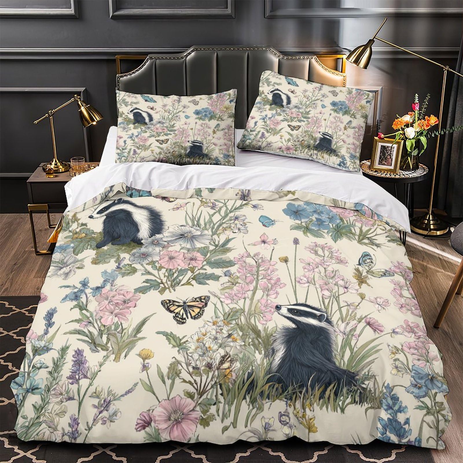 Housse de couette 3D fermeture éclair parure lit King抗 de ride