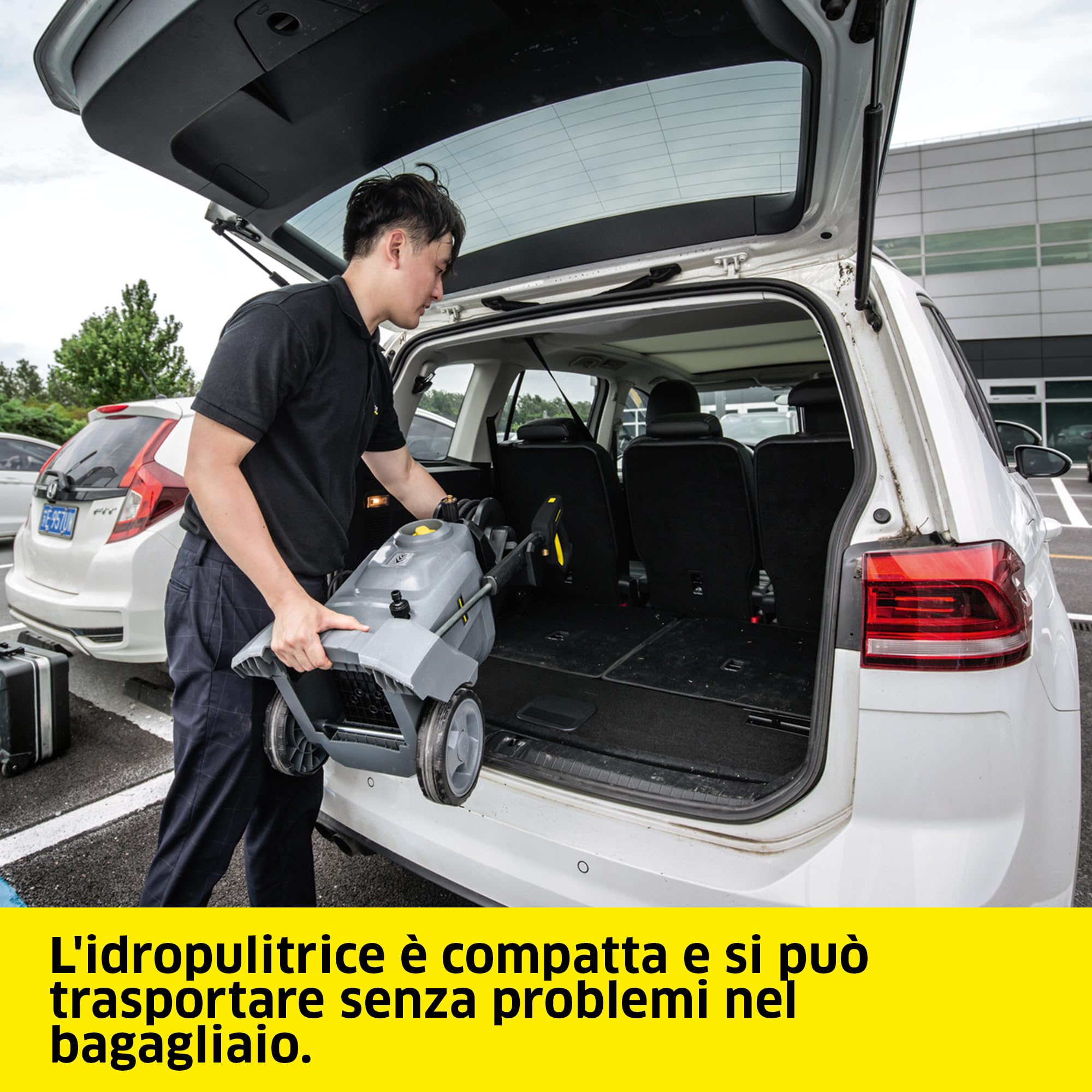 KÄRCHER idropulitrice professionale ad acqua fredda HD 4/10 X Plus Classic con avvogitubo integrato, pressione di lavoro 100 bar, portata 400 l/h, tubo 8 m, pistola ad alta pressione, ugello rotante