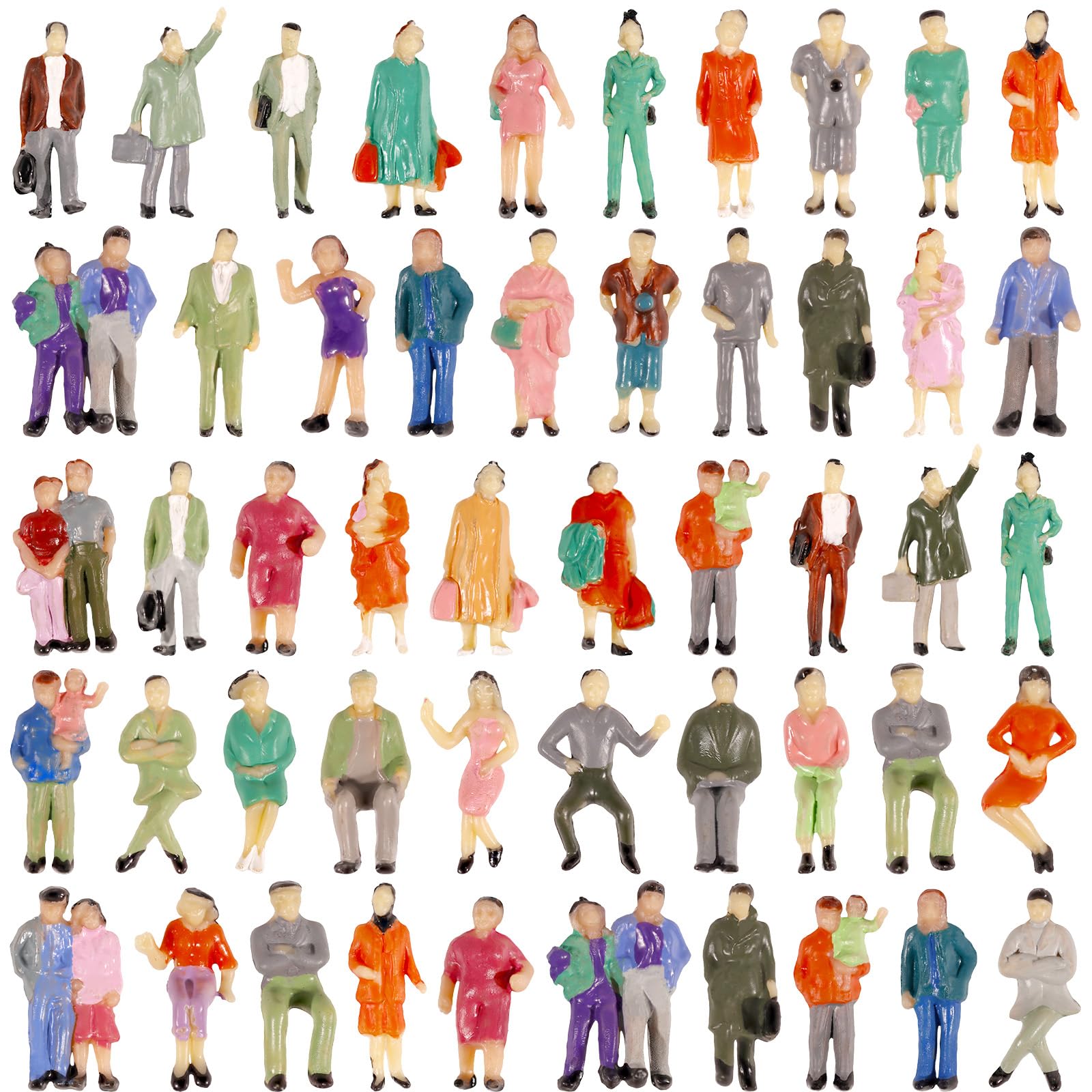 Hiawbon Miniatur-Figuren im Maßstab 1:87, 50 Stück