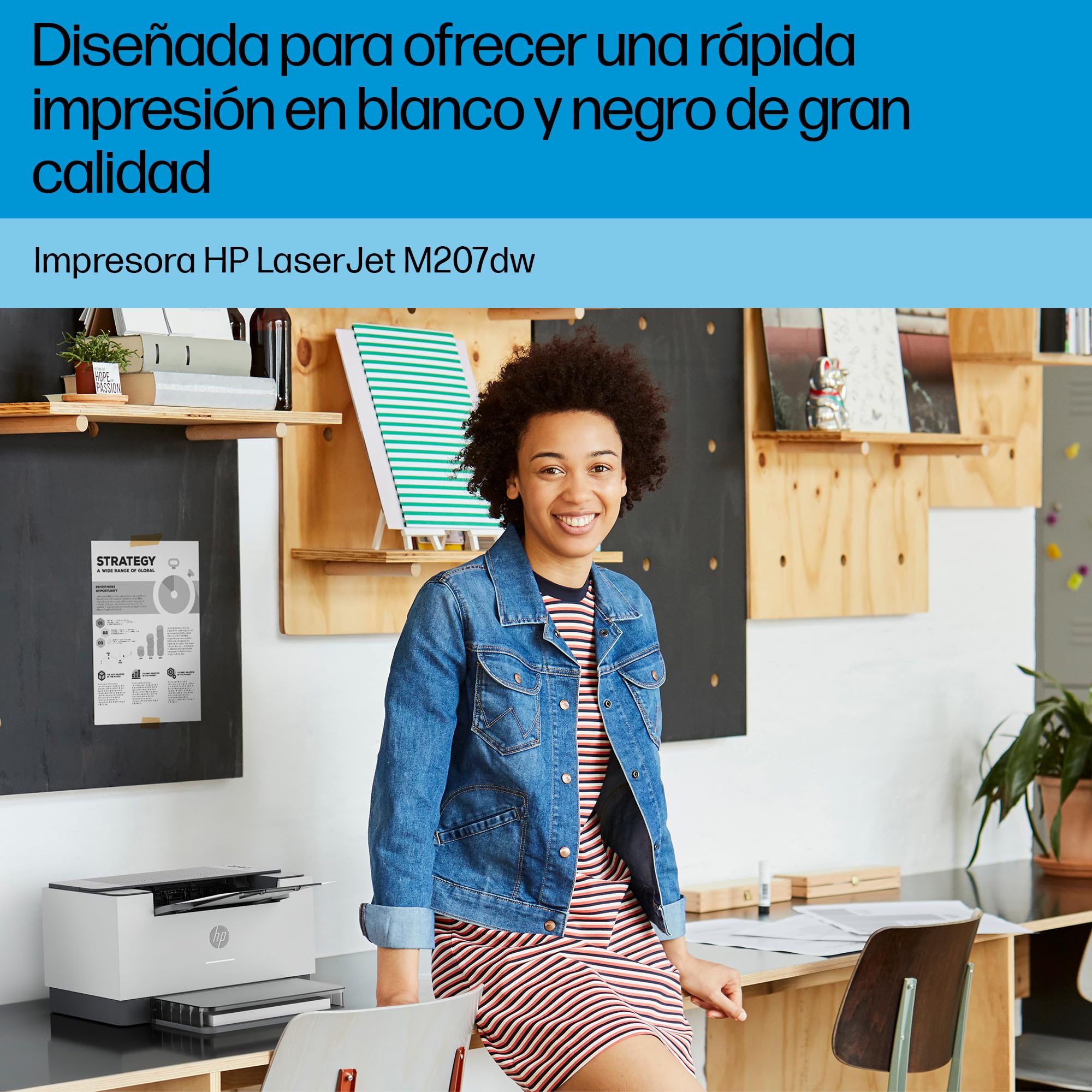 HP LaserJet M207dw, Impresora Láser Monocromo A4, Impresión a Doble Cara automática, 28 ppm, USB 2.0, Wi-Fi, Ethernet, Smart, Panel con Botones LED, Procesador 500 MHz, Memoria 64 MB, Gris